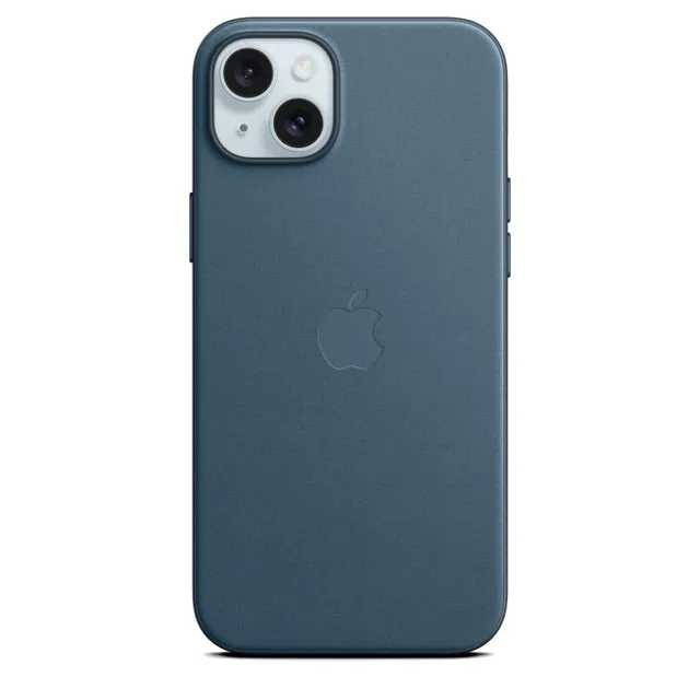 Apple iPhone 15 Plus Feingewebe Case MagSafe Pazifikblau