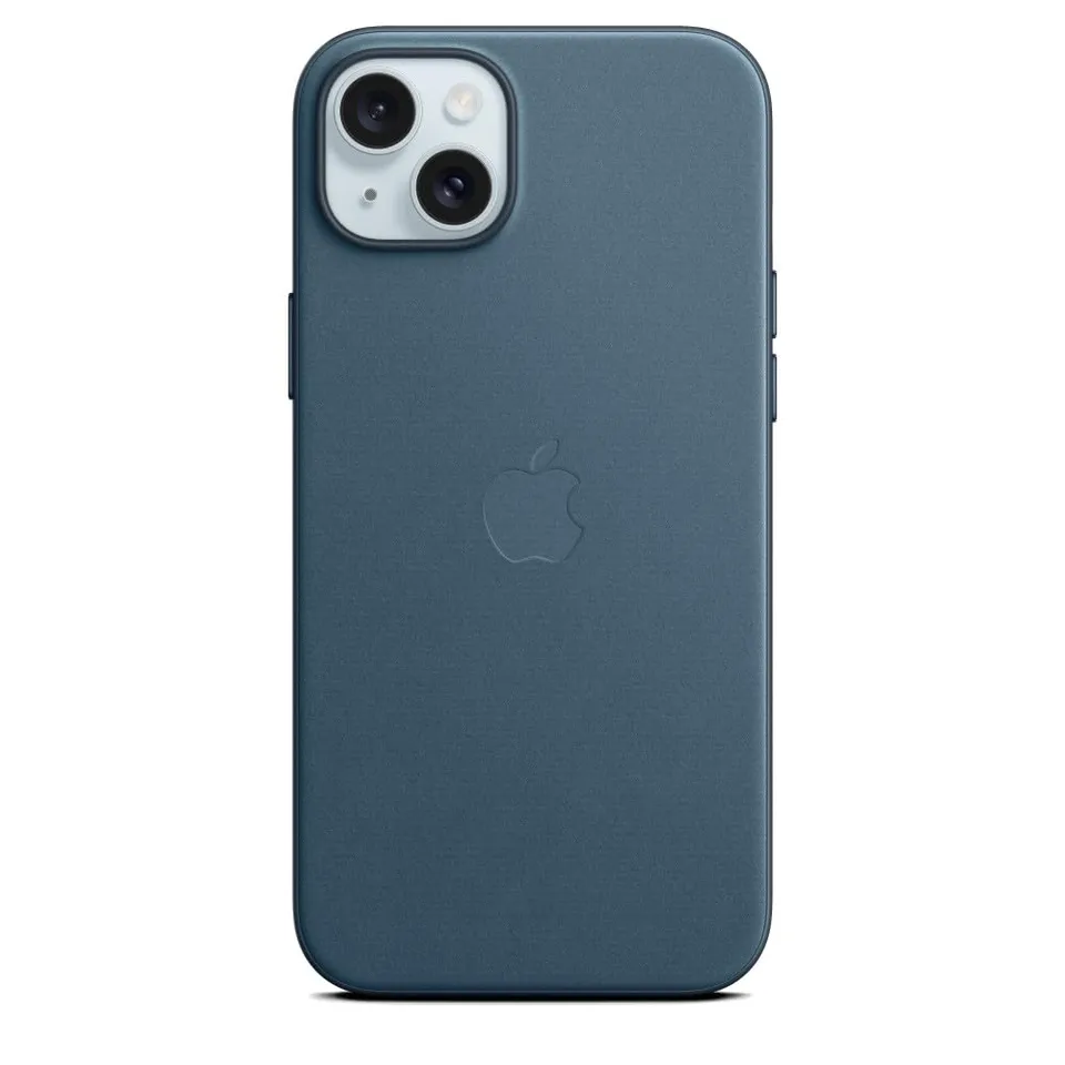 Apple iPhone 15 Plus Feingewebe Case MagSafe Pazifikblau