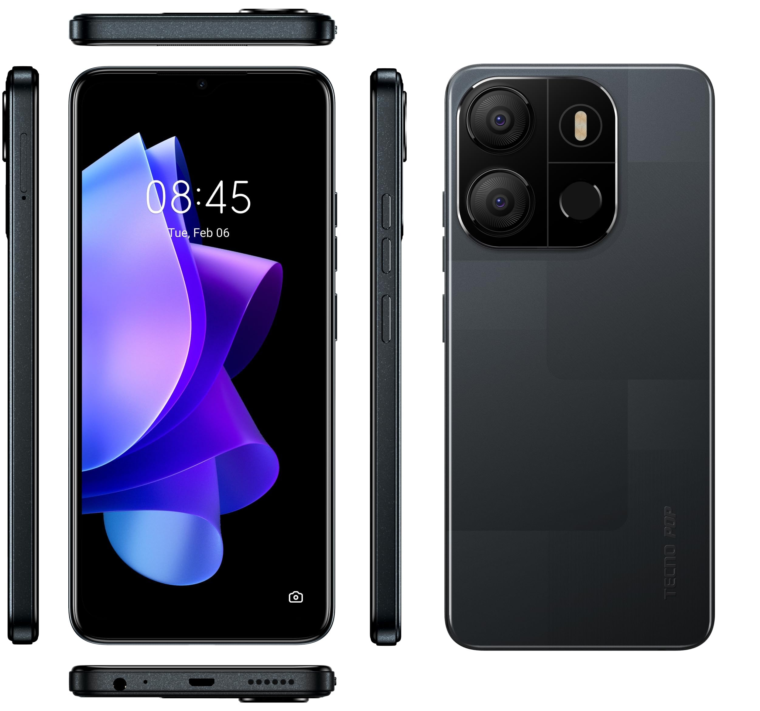 Tecno POP 7 Smartphone 4GB 64GB 5000mAh schwarz