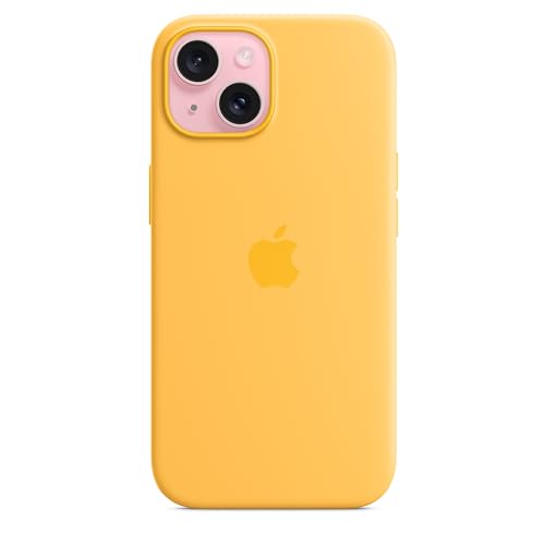 Apple iPhone 15 Silikon Case mit MagSafe Hülle Warmgelb