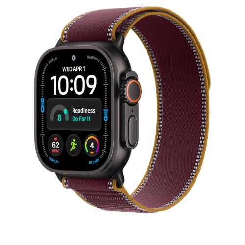 Apple Watch Trail Loop 49 mm Armband Burgunder S/M Nylon