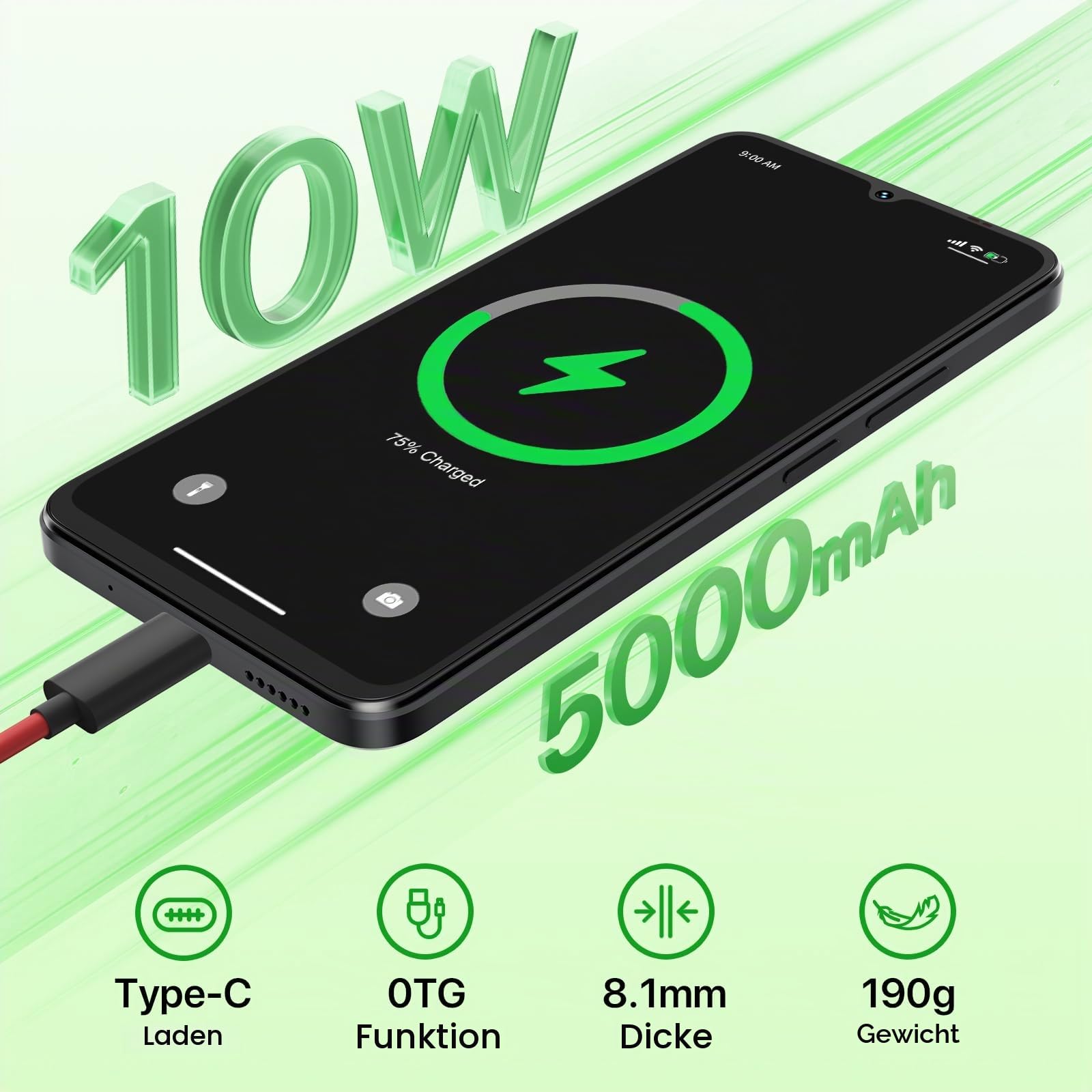 Umidigi G9x Smartphone 8GB 128GB Schwarz 90Hz