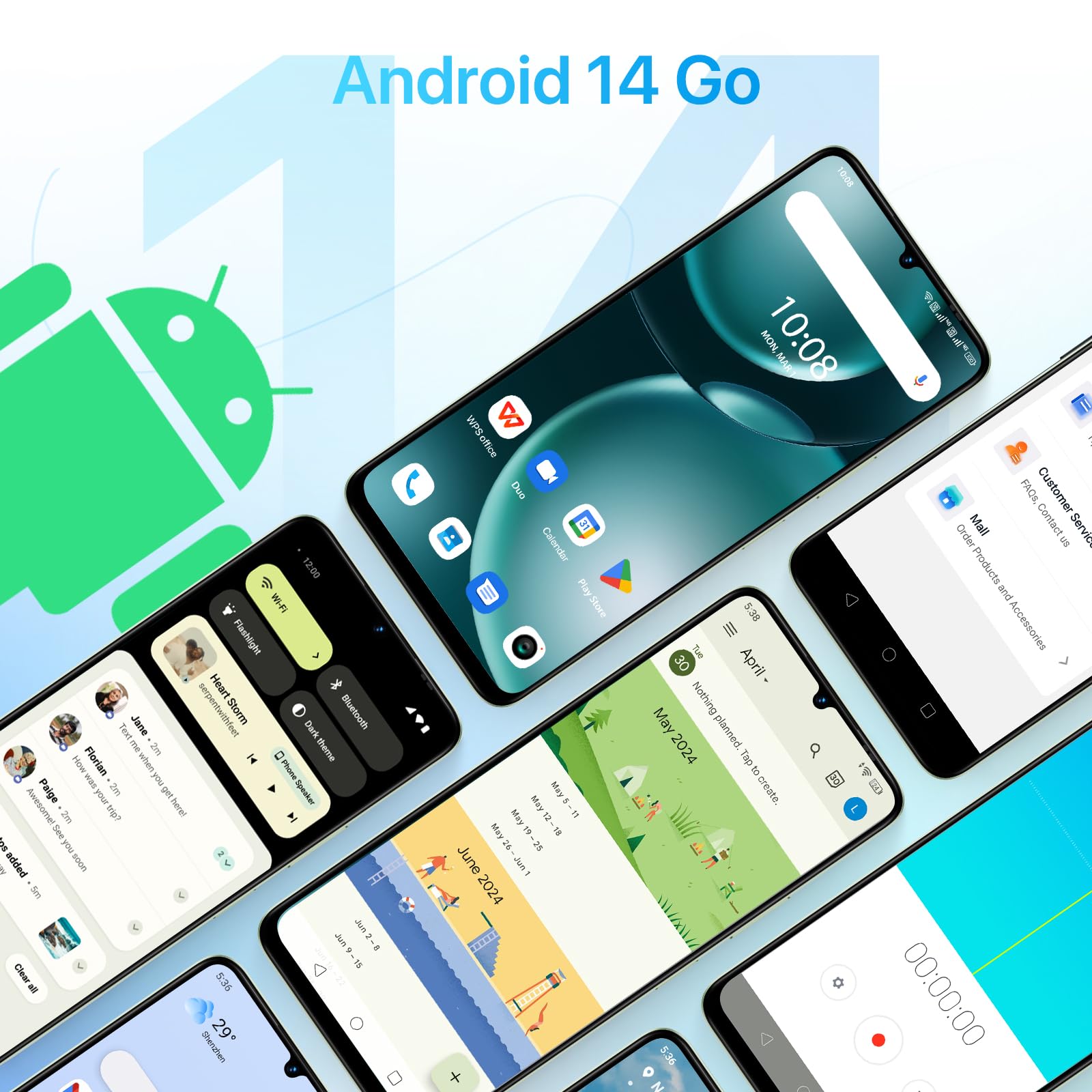 Umidigi G9A Smartphone 8GB 64GB 6,75 Zoll Android 14