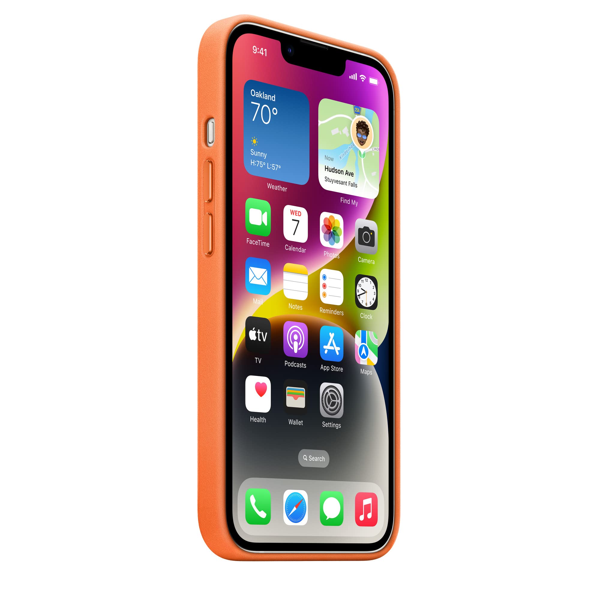 Apple iPhone 14 Plus Lederhülle MagSafe Orange