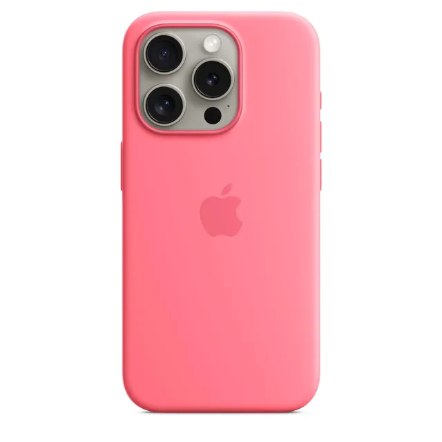 Apple iPhone 15 Pro Silikon Case MagSafe Pink Hülle