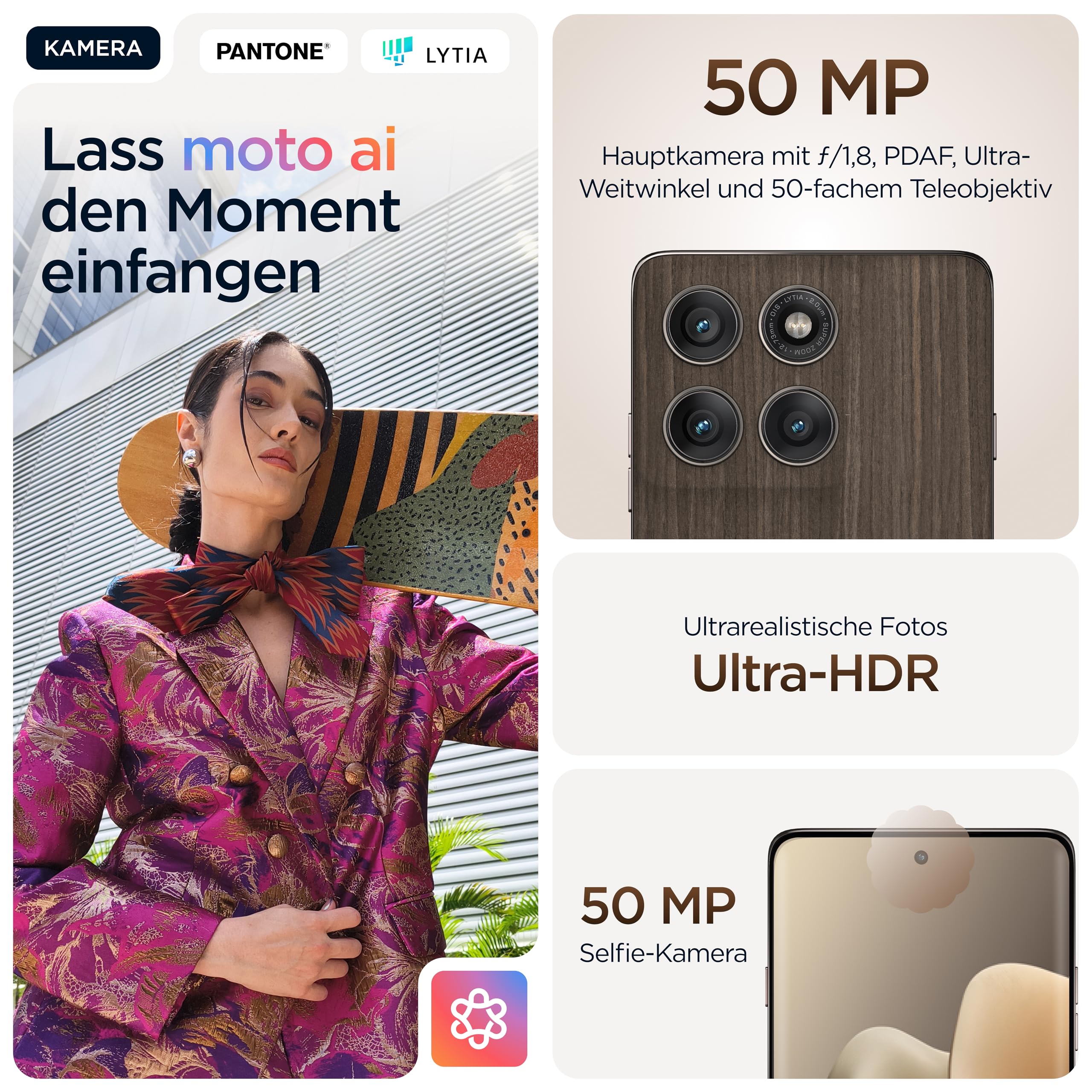Motorola Edge 60 Pro Smartphone 12/512GB Walnut 50MP