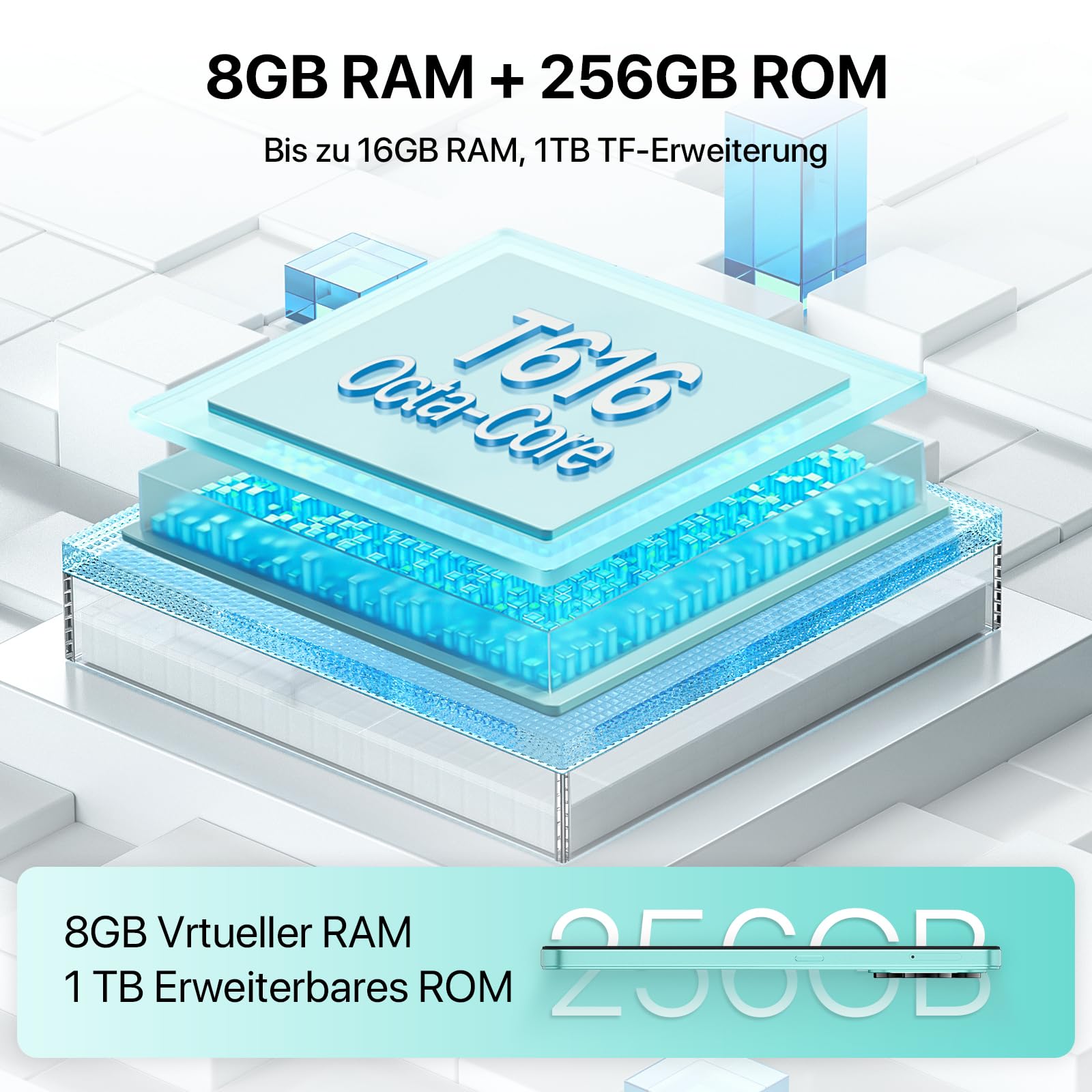 UMIDIGI A15 Smartphone 256GB Schwarz 16GB RAM