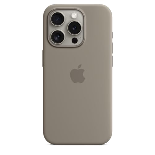 Apple iPhone 15 Pro Silikon Case MagSafe Tonbraun Hülle