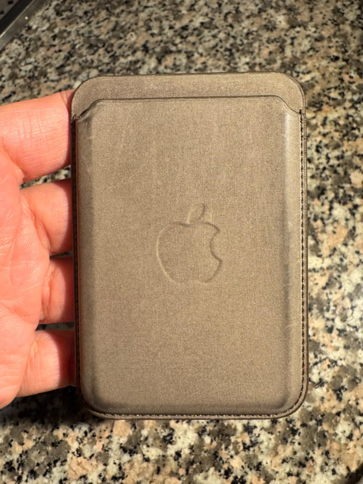 Apple iPhone Feingewebe Wallet MagSafe Schwarz Kartenetui