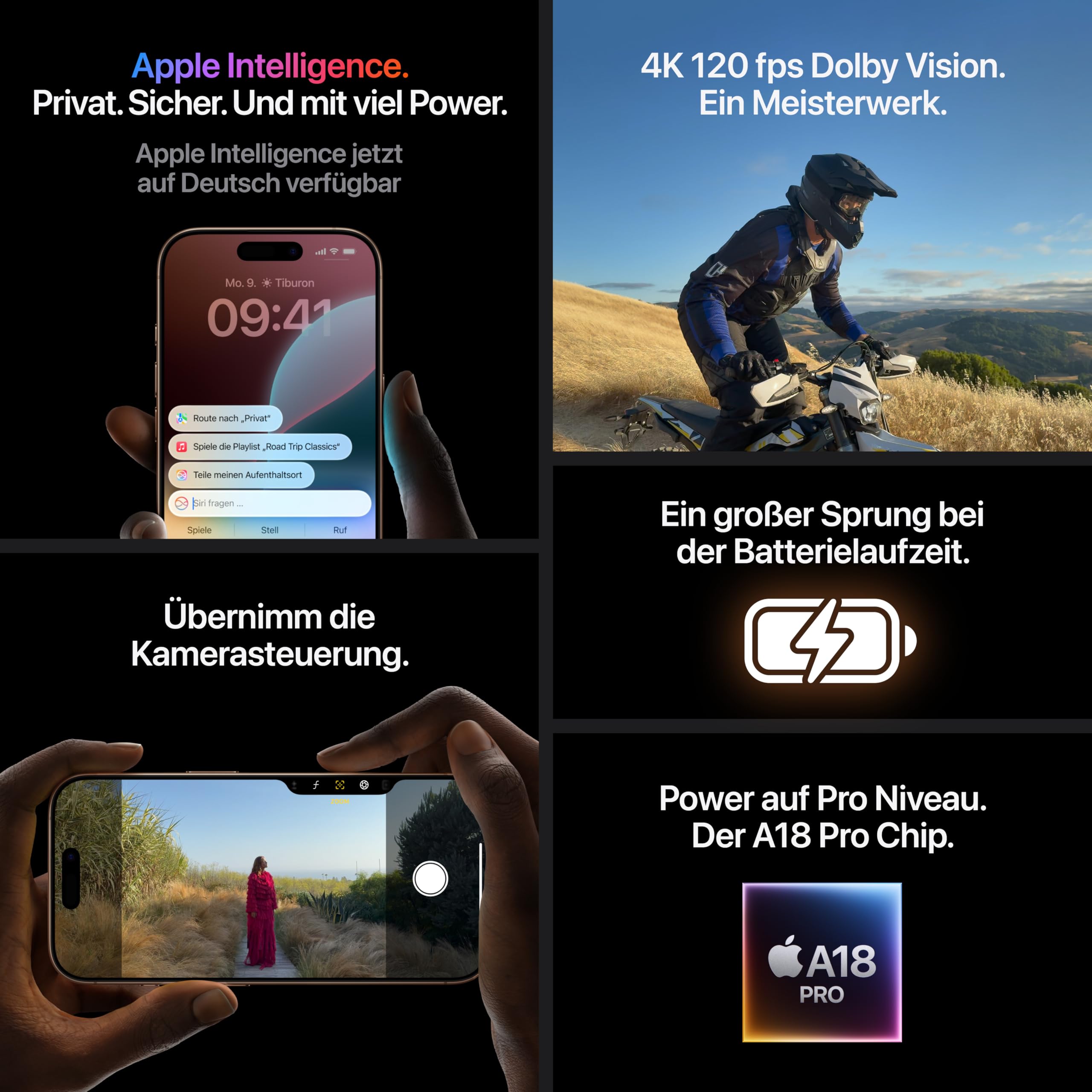 Apple iPhone 16 Pro Smartphone 256 GB Titan Schwarz 5G
