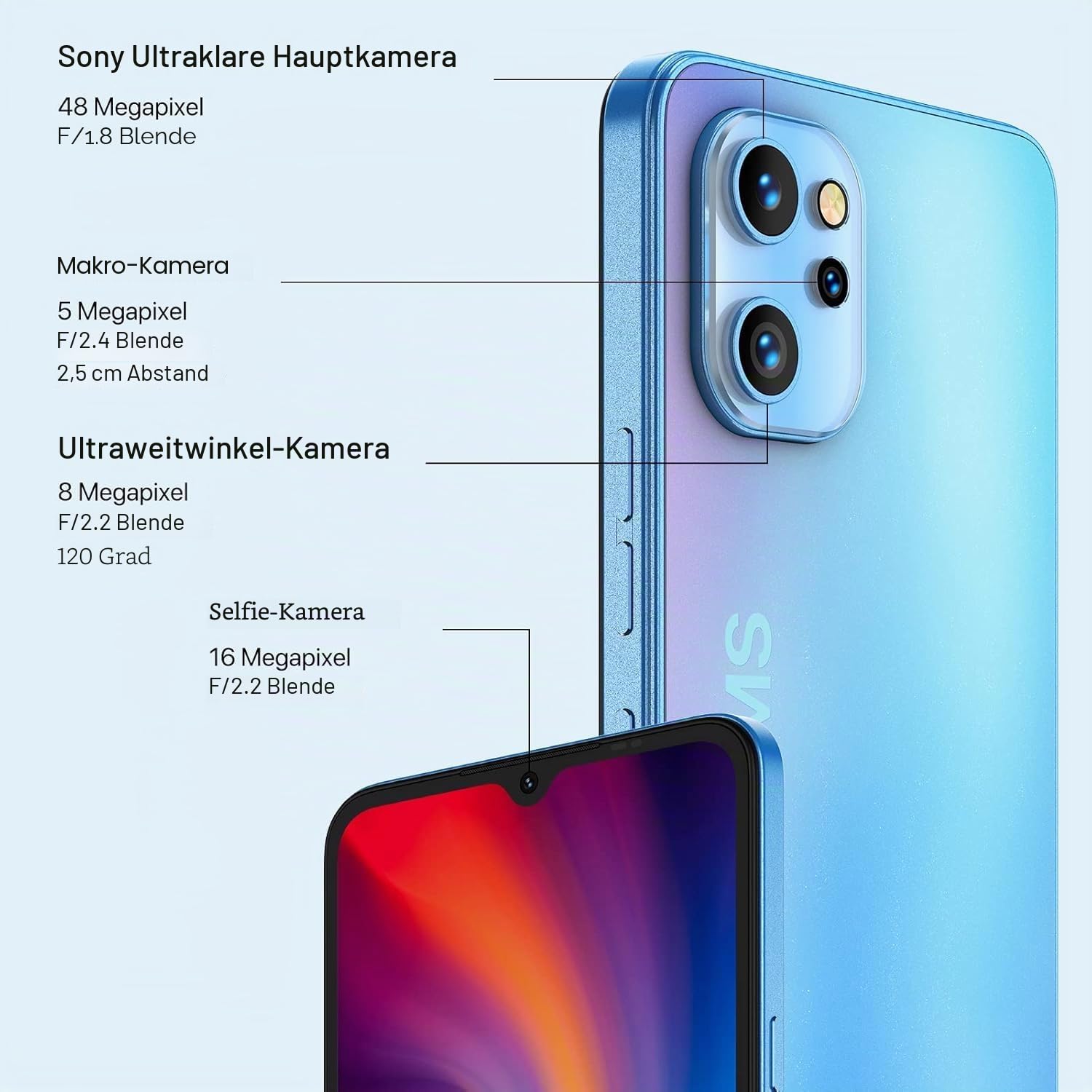 UMIDIGI A13 Pro Smartphone 128GB Blau 48MP NFC