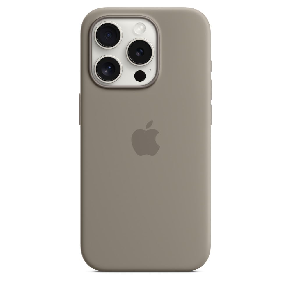 Apple iPhone 15 Pro Silikon Case MagSafe Tonbraun Hülle