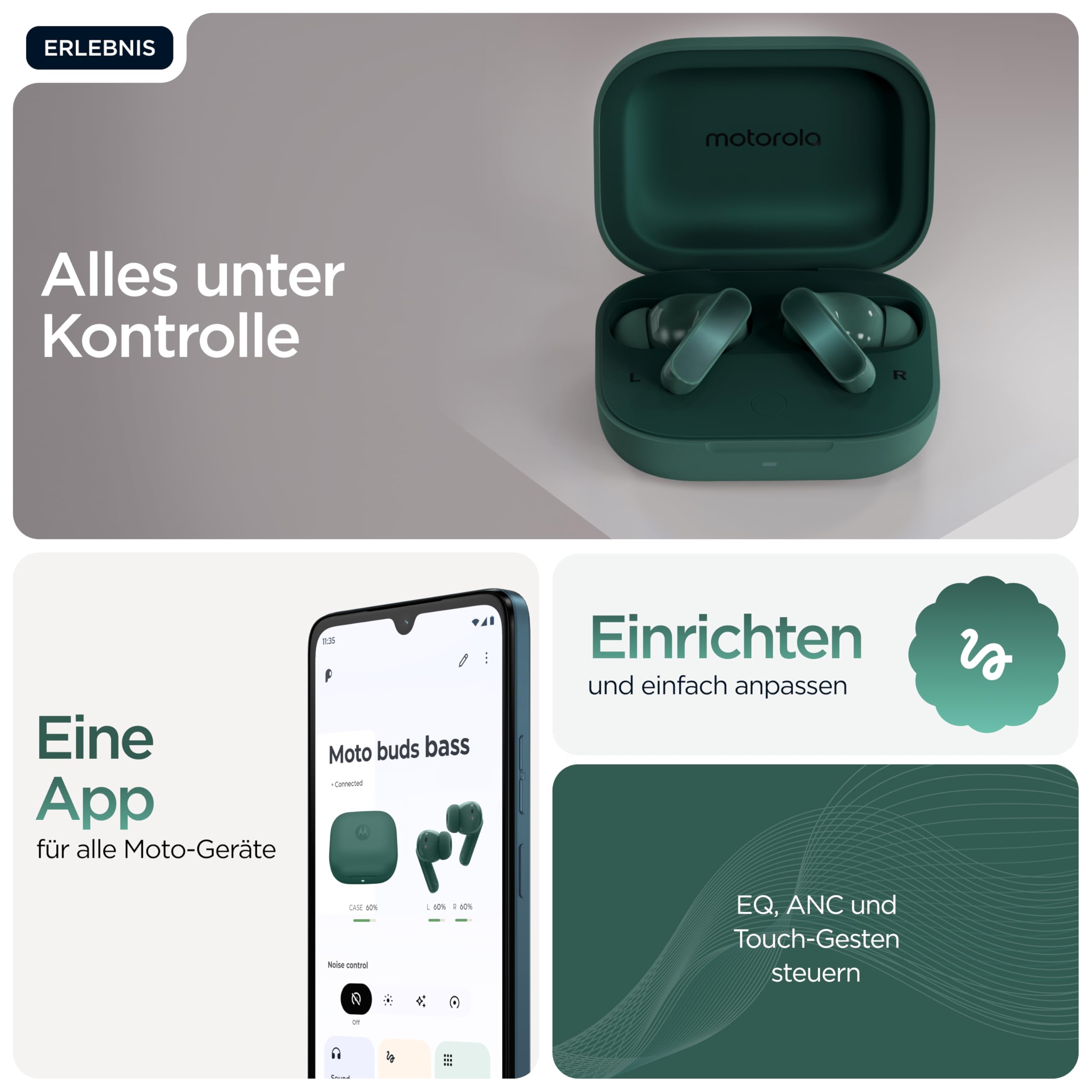 Motorola Moto Buds Bass Kopfhörer Posy Green