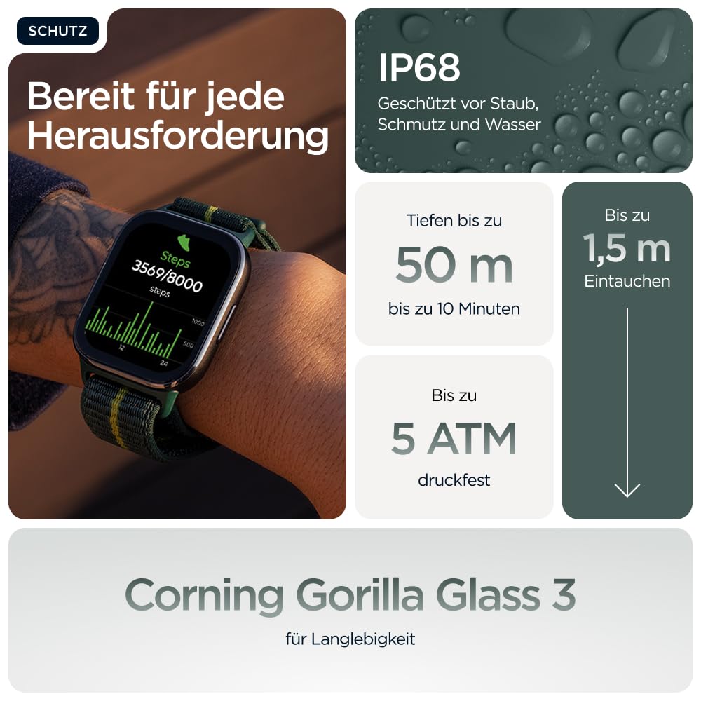 Motorola Watch Fit Smartwatch Grün 1,9" OLED 16 Tage