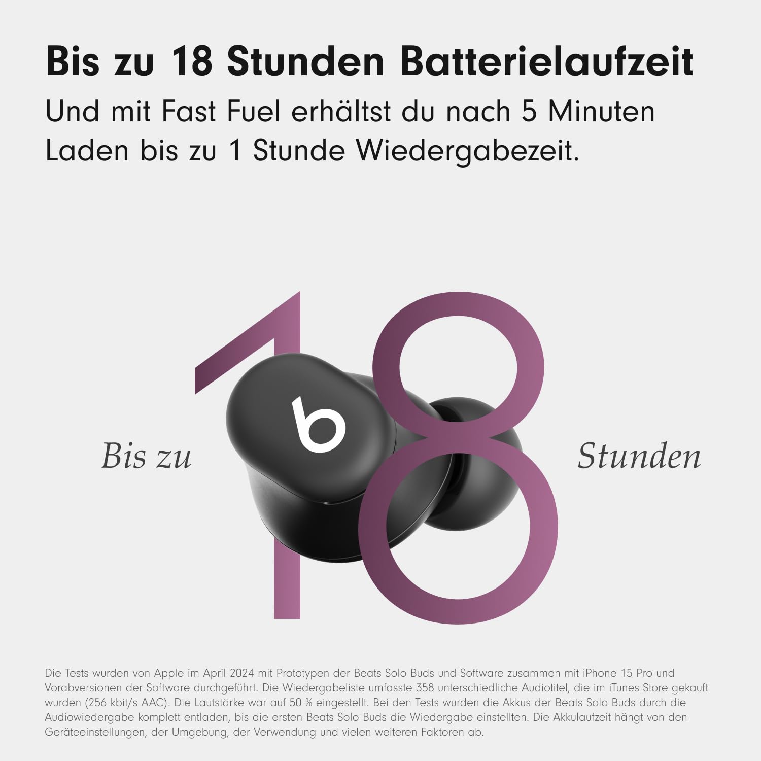 Beats Solo Buds Bluetooth In-Ear Kopfhörer Mattschwarz 18h