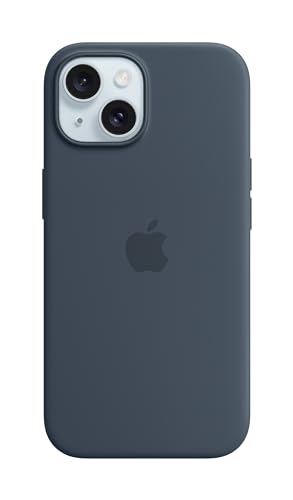 Apple iPhone 15 Silikon Hülle MagSafe Sturmblau Schutzhülle