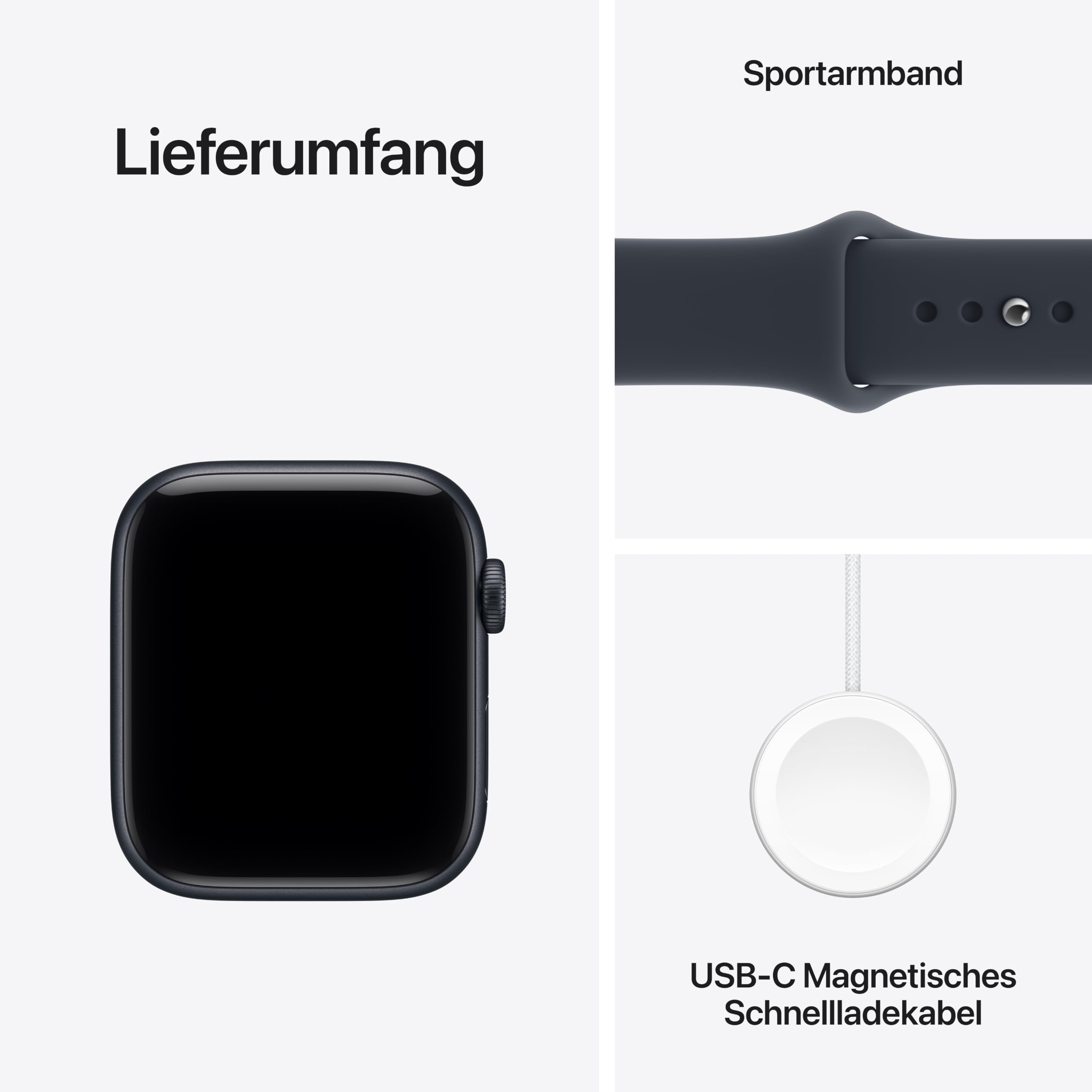 Apple Watch SE 3 GPS 44mm Smartwatch Mitternacht Aluminium