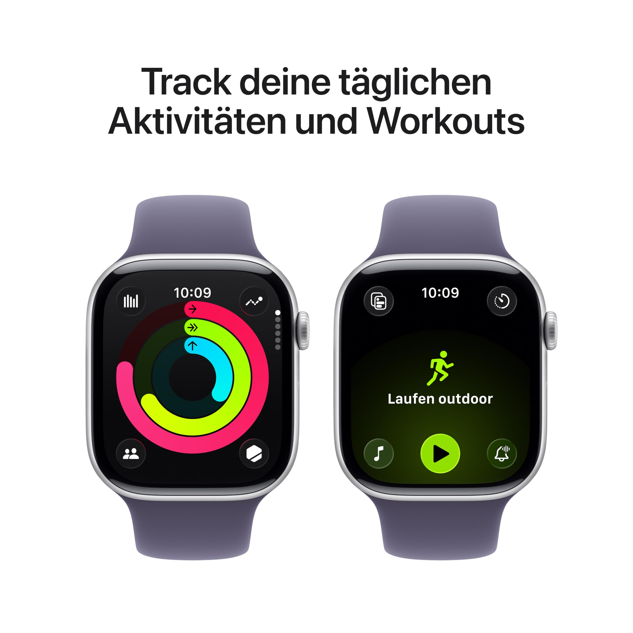 Apple Watch Series 11 GPS 46mm Smartwatch Silber Nebelviolett