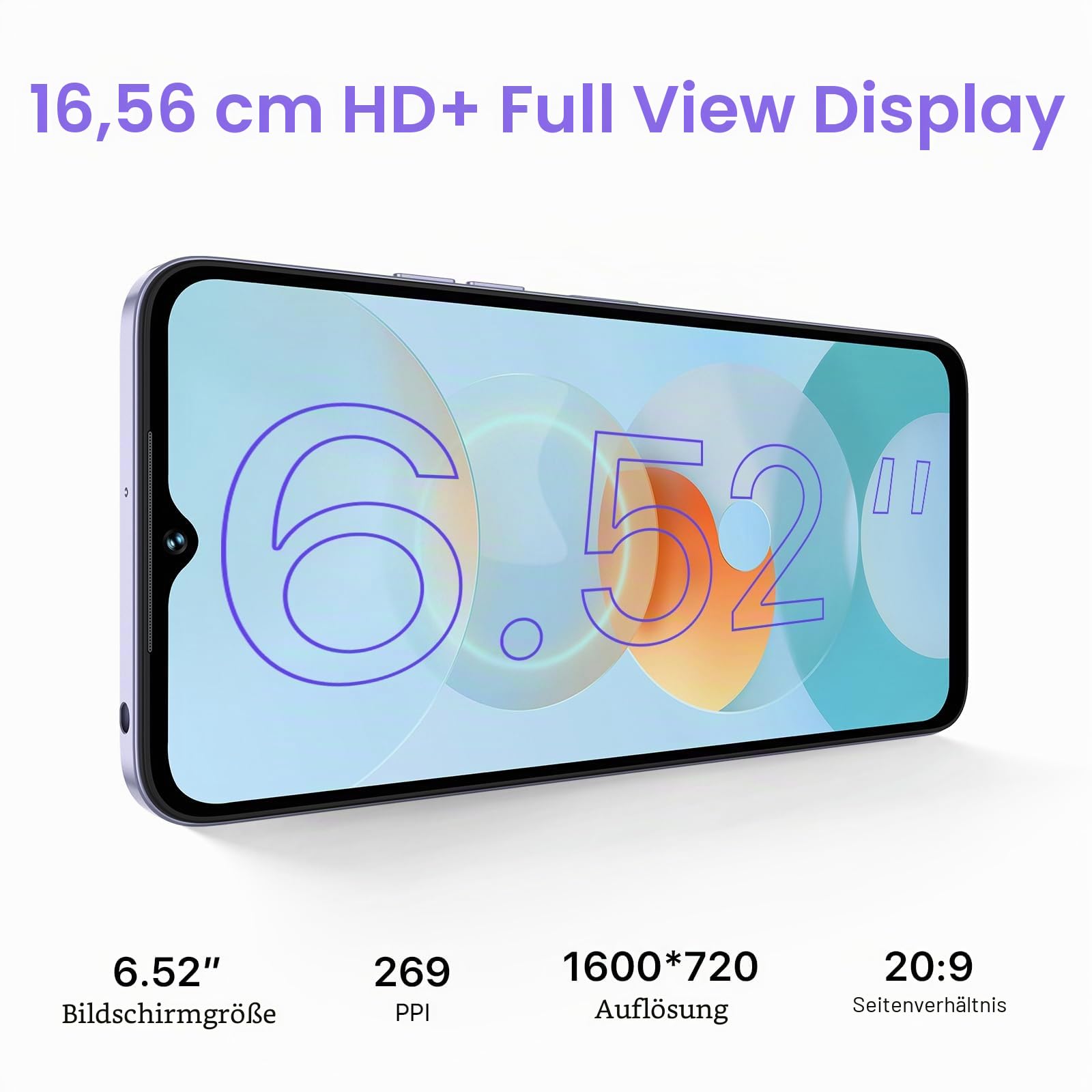 UMIDIGI G5A Smartphone 64GB 6,52 Zoll Violett Android 13