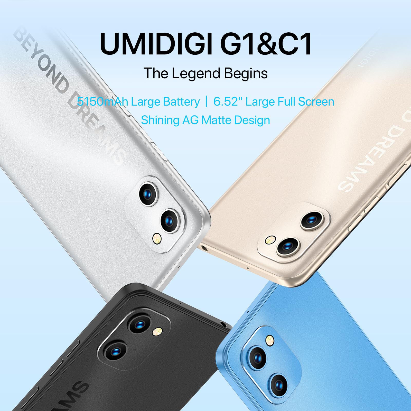 UMIDIGI G1 Smartphone 6,52 Zoll 3GB 32GB Schwarz 4G