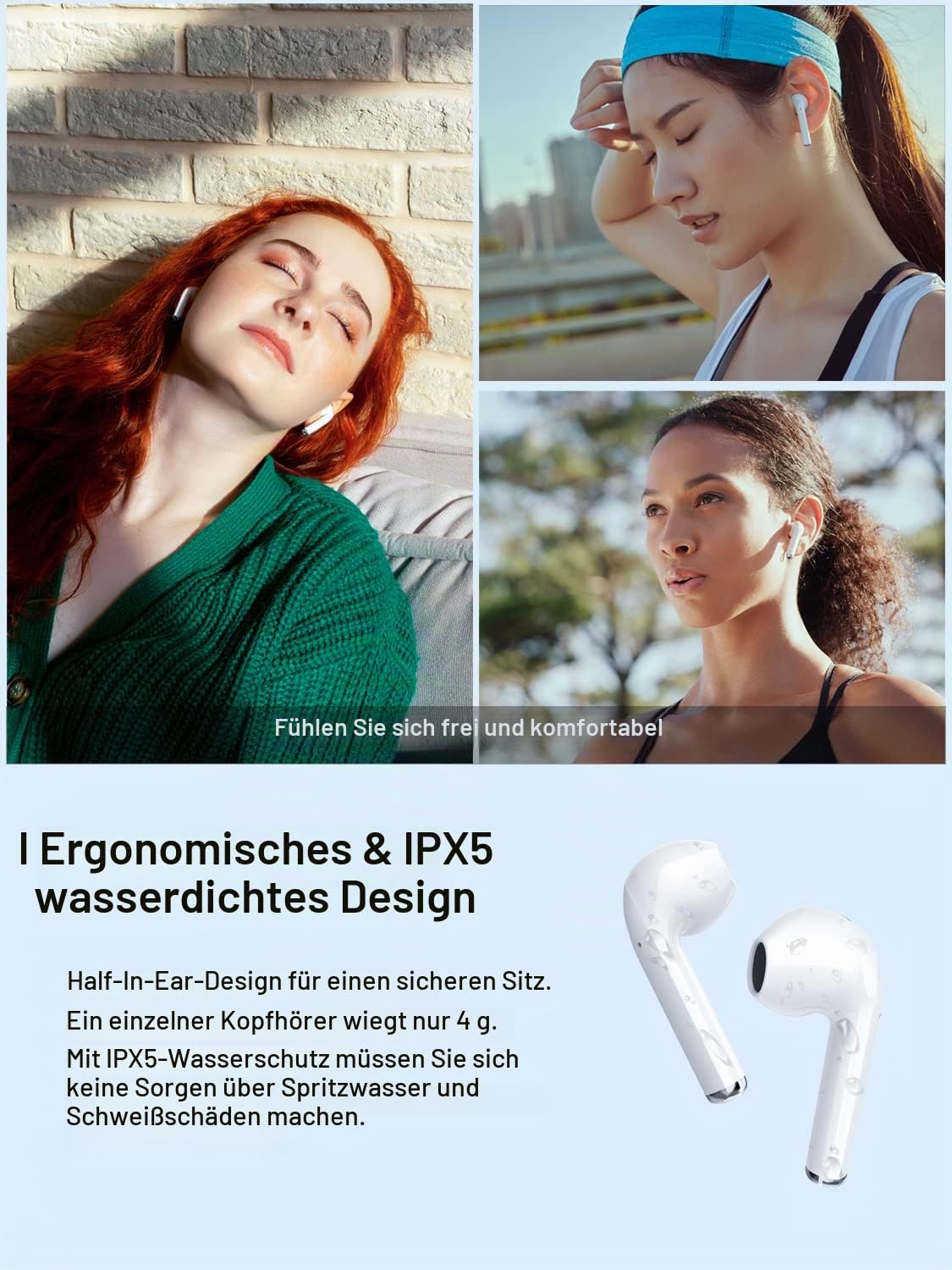 UMIDIGI AirBuds Bluetooth Kopfhörer Weiß ENC