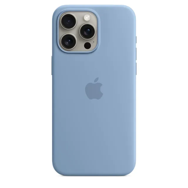 Apple iPhone 15 Pro Max Silikon Hülle MagSafe Winterblau