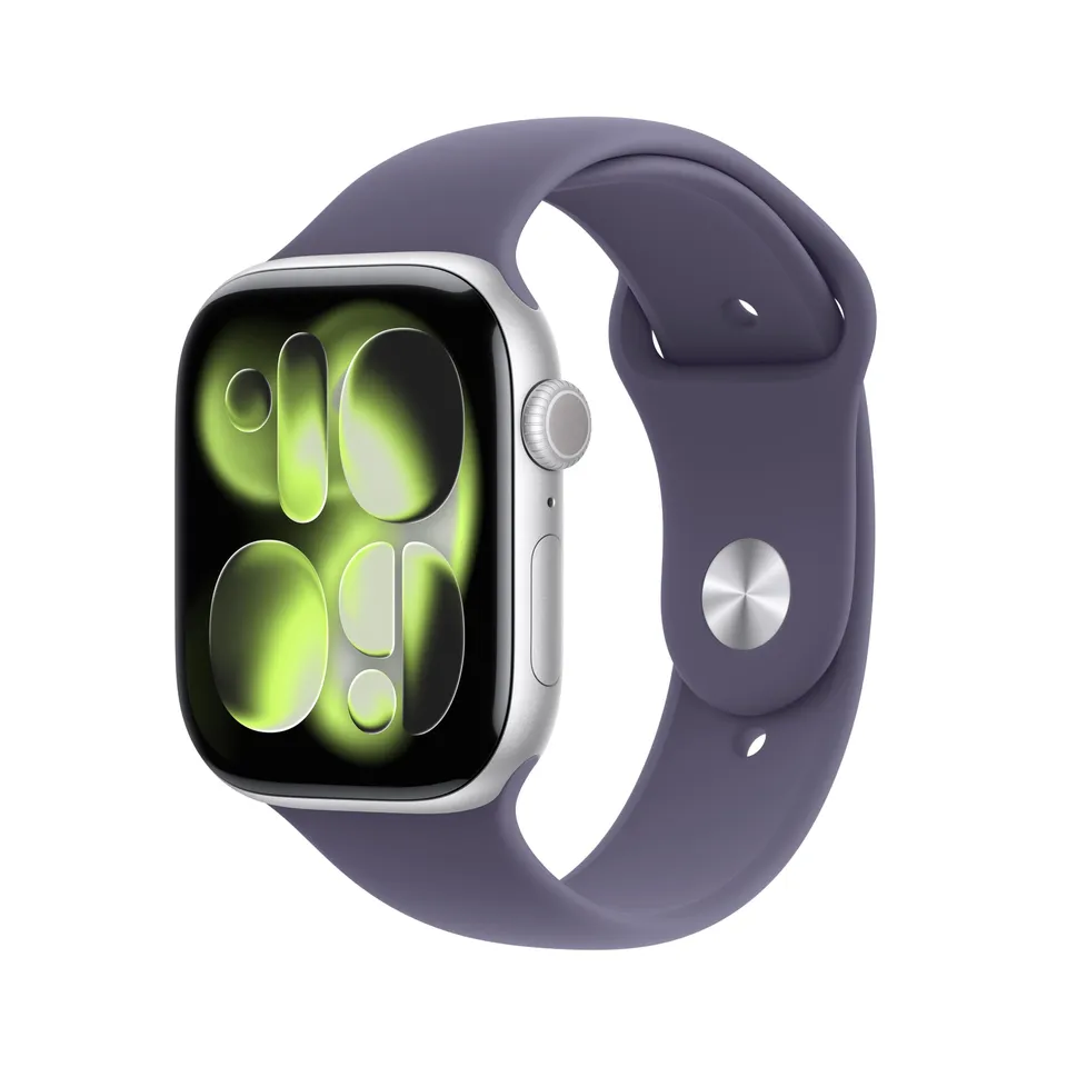 Apple Watch Series 11 GPS 46mm Smartwatch Silber Nebelviolett
