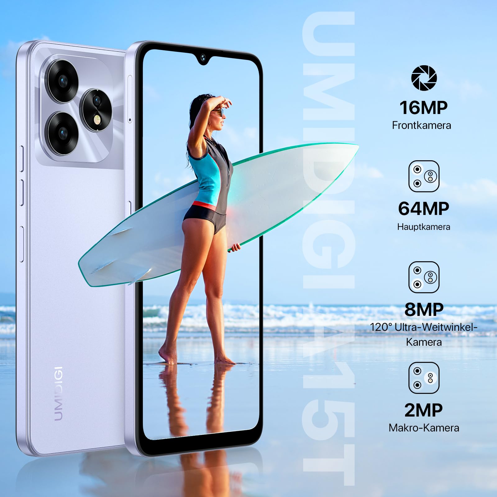 UMIDIGI A15T Smartphone 128GB 6,7" NFC Dual-SIM