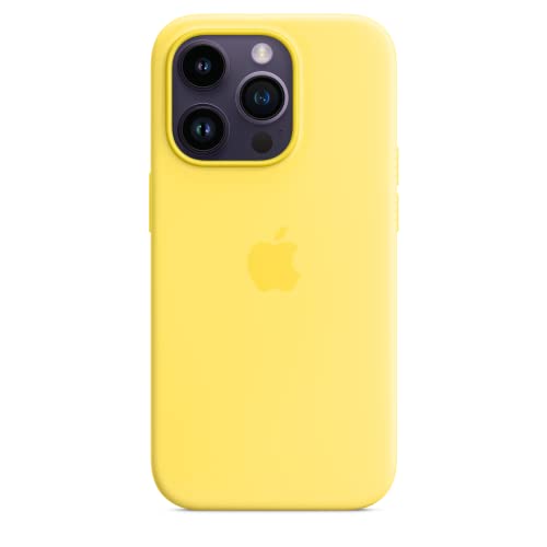 Apple iPhone 14 Pro Silikon Hülle mit MagSafe Kanariengelb