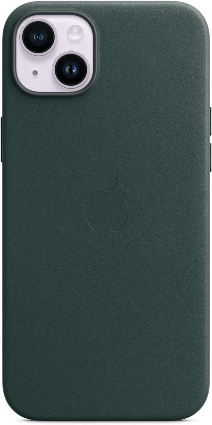 Apple iPhone 14 Plus Leder Case Handyhülle Waldgrün MagSafe