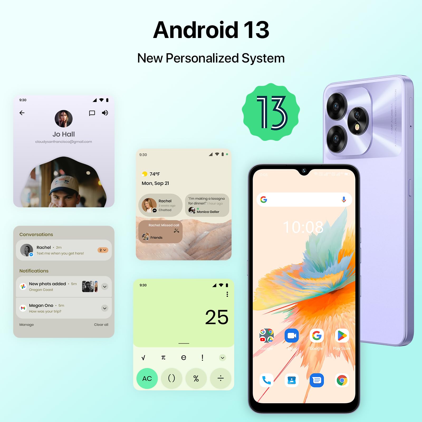 UMIDIGI A15 Smartphone 256GB 6,7 Zoll 64MP Purple