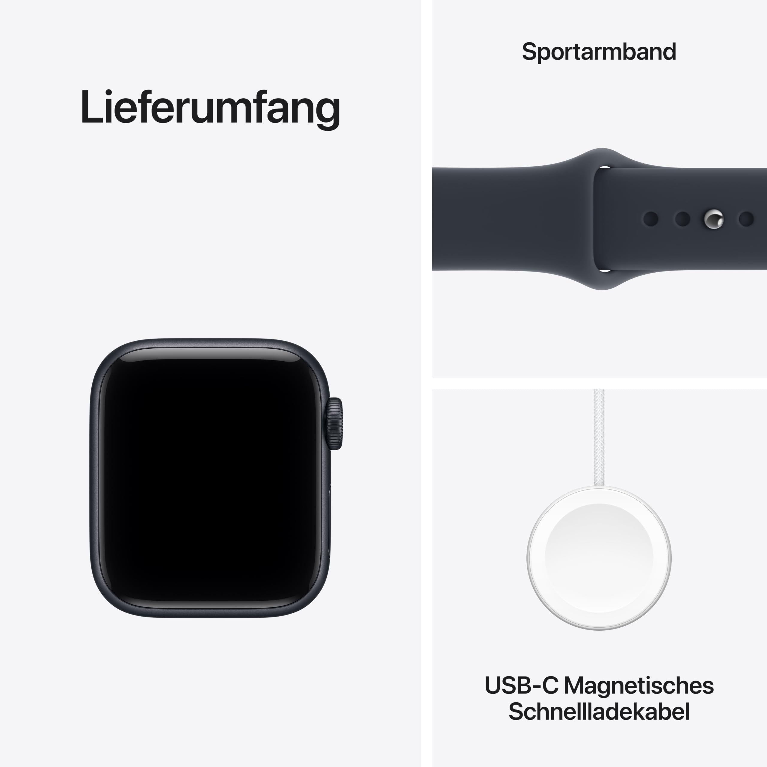 Apple Watch SE 3 GPS 40mm Smartwatch Mitternacht M/L