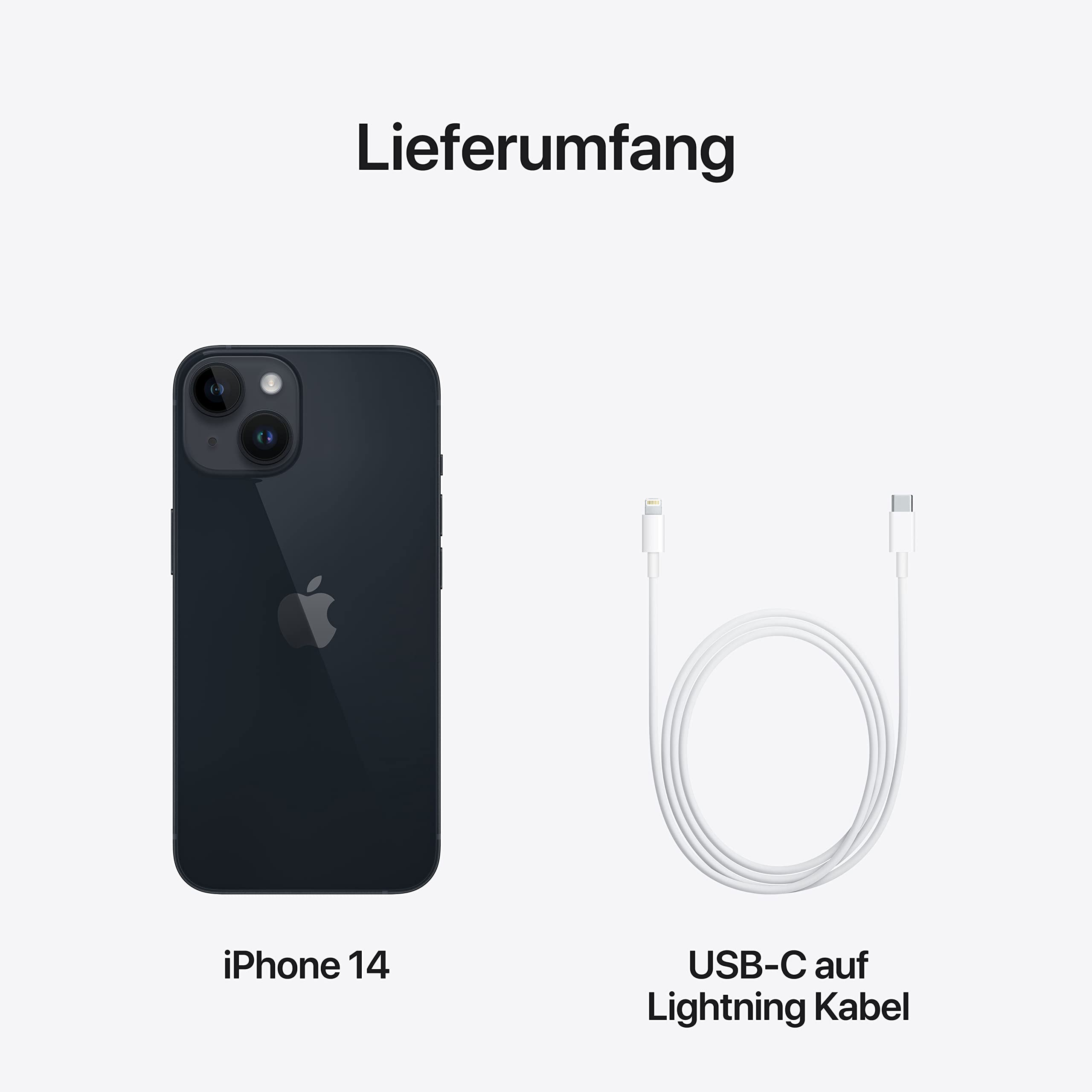 Apple iPhone 14 Smartphone 256GB Mitternacht 6,1 Zoll 5G
