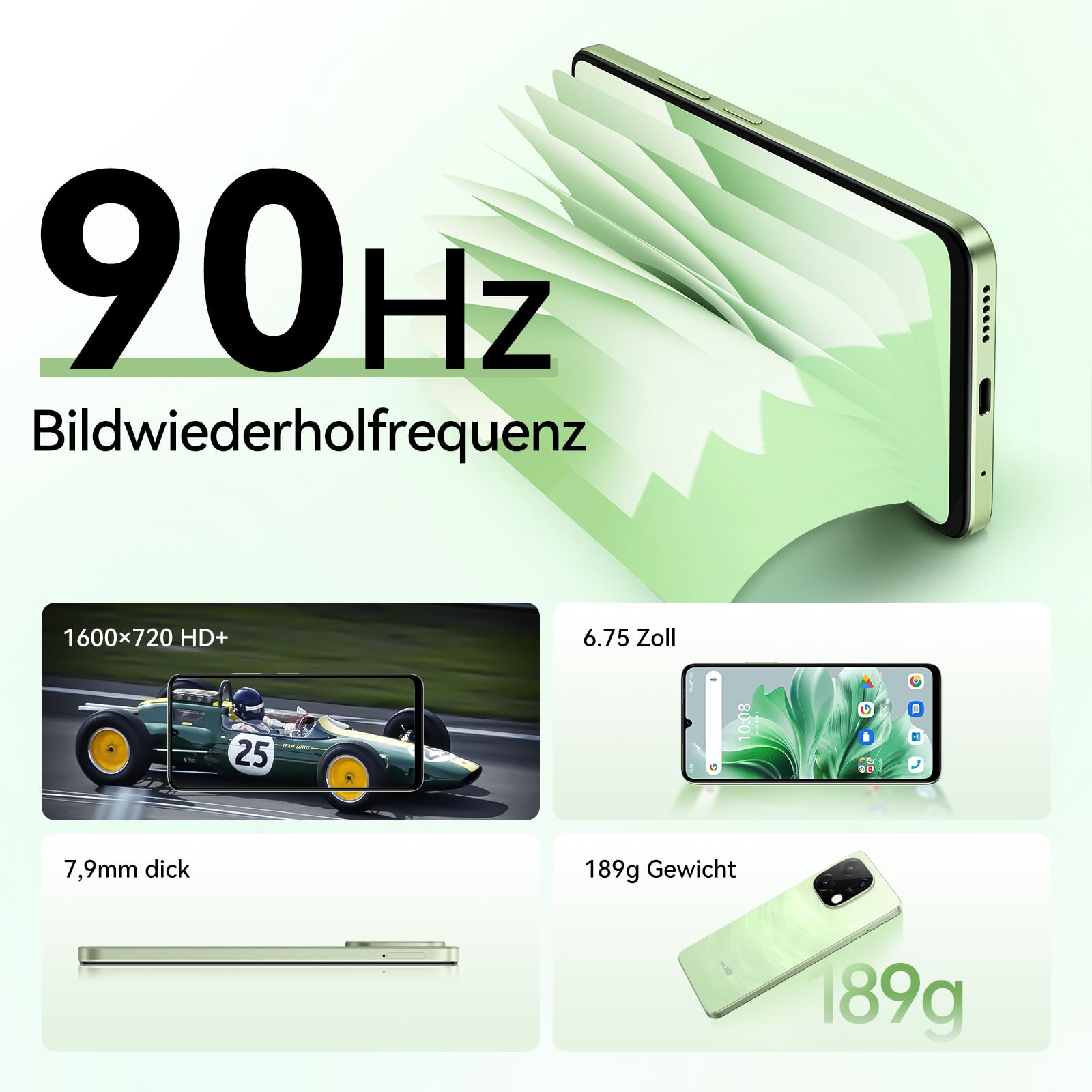 Umidigi G9C Smartphone 128GB Grün 50MP NFC