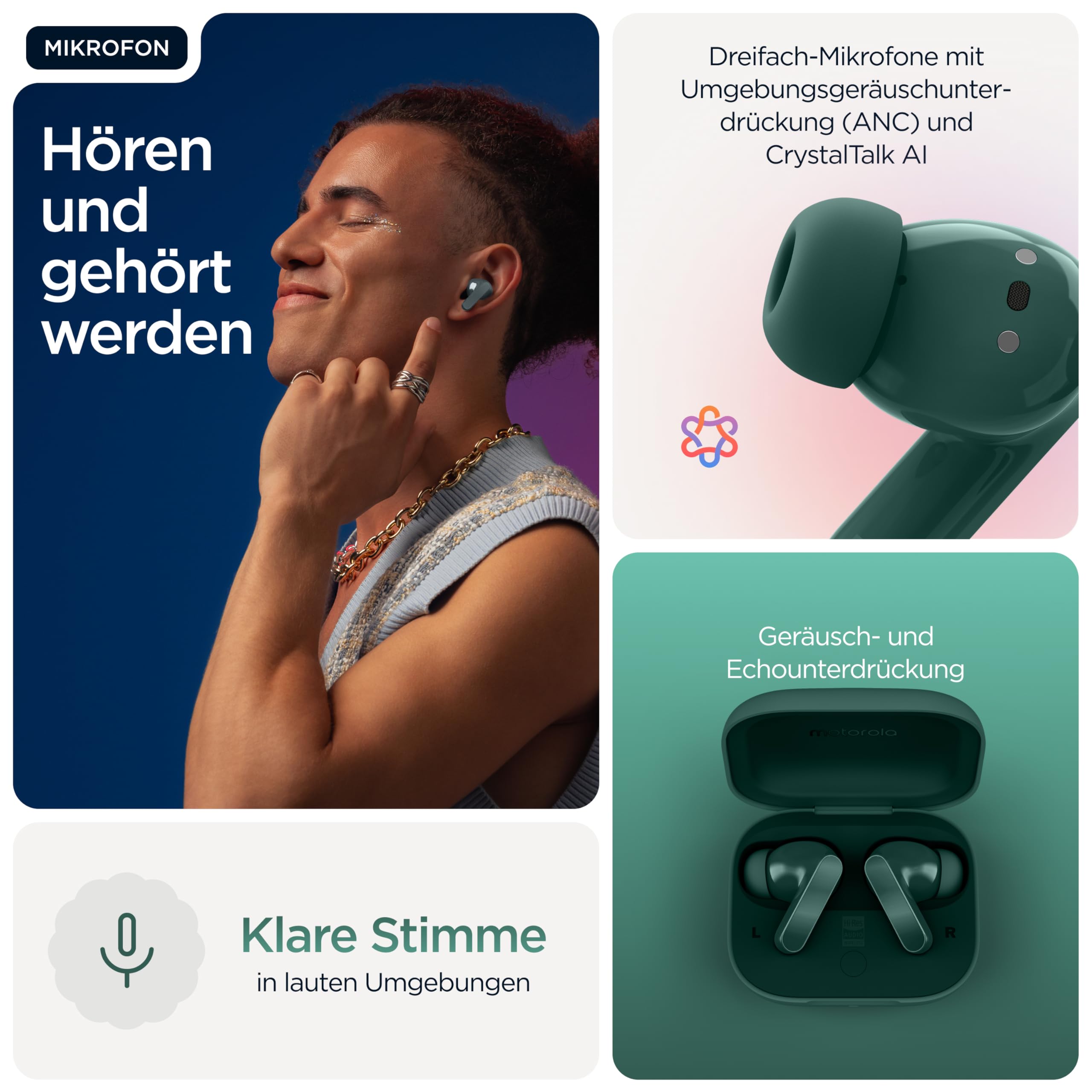 Motorola Moto Buds Bass Kopfhörer Posy Green