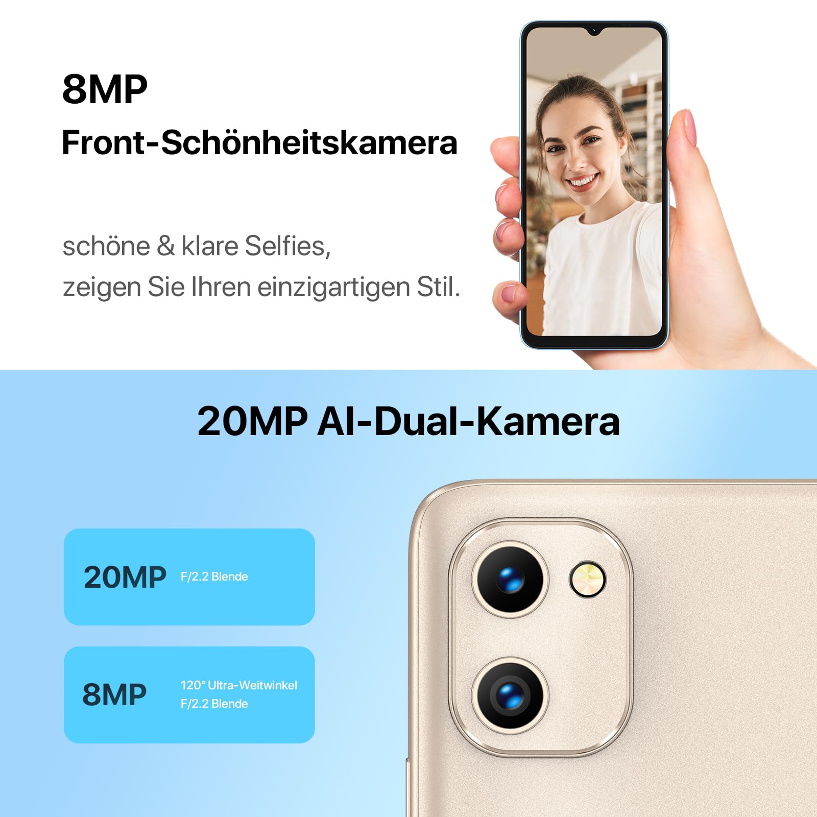 Umidigi F3 SE Smartphone 4GB 128GB Gold 6,7 Zoll