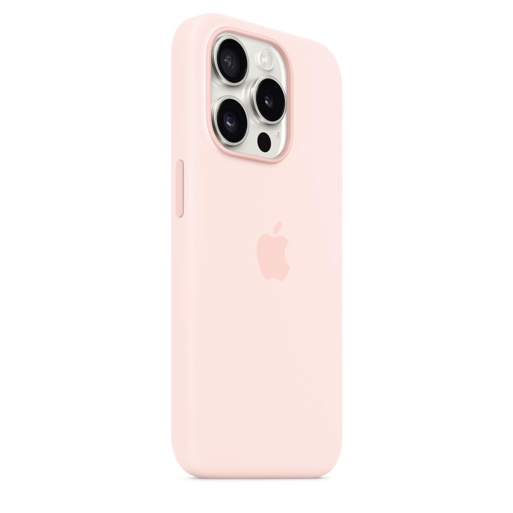 Apple iPhone 15 Pro Silikon Case Hellrosa mit MagSafe