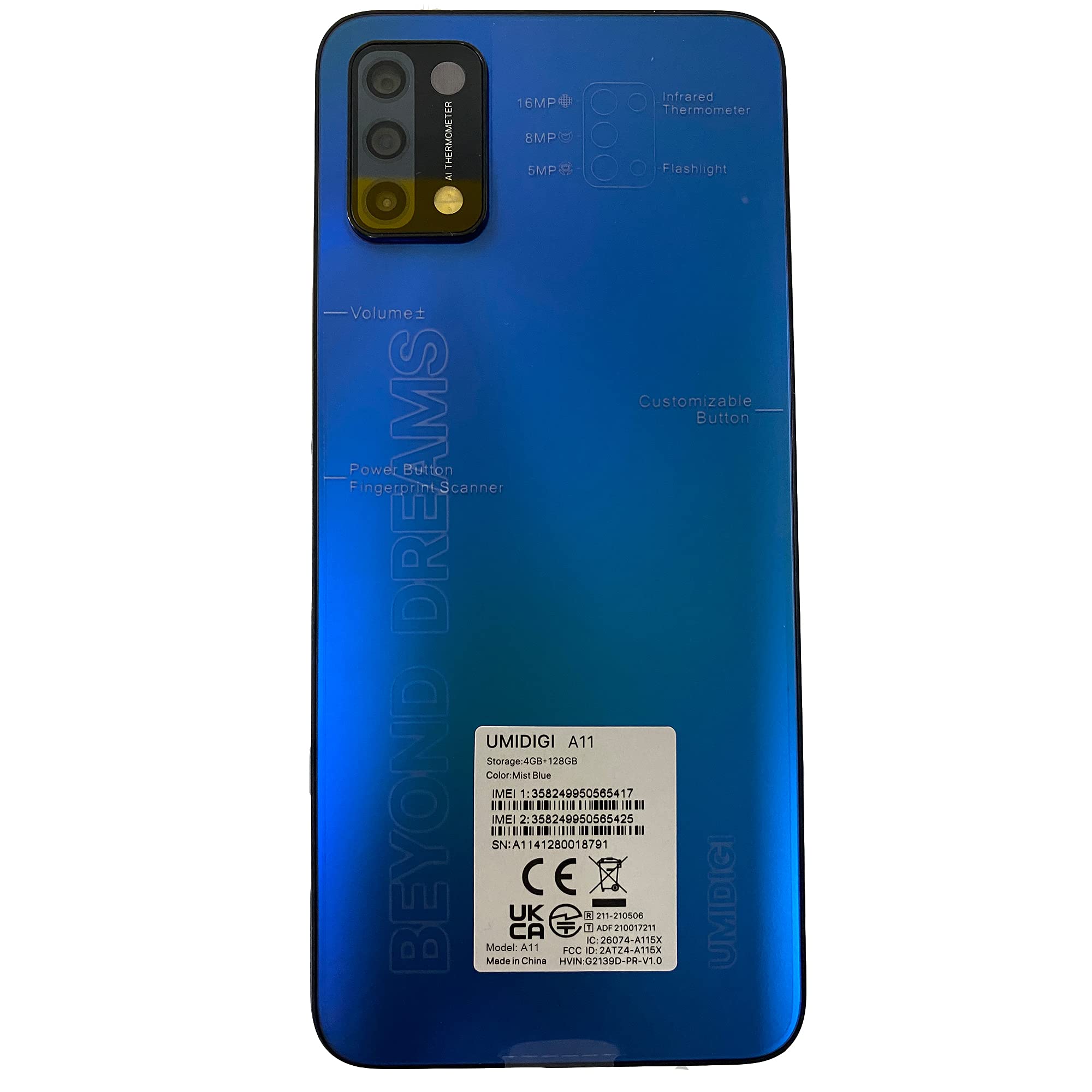 UMIDIGI A11 Smartphone 64GB ohne Vertrag Blau 5150mAh