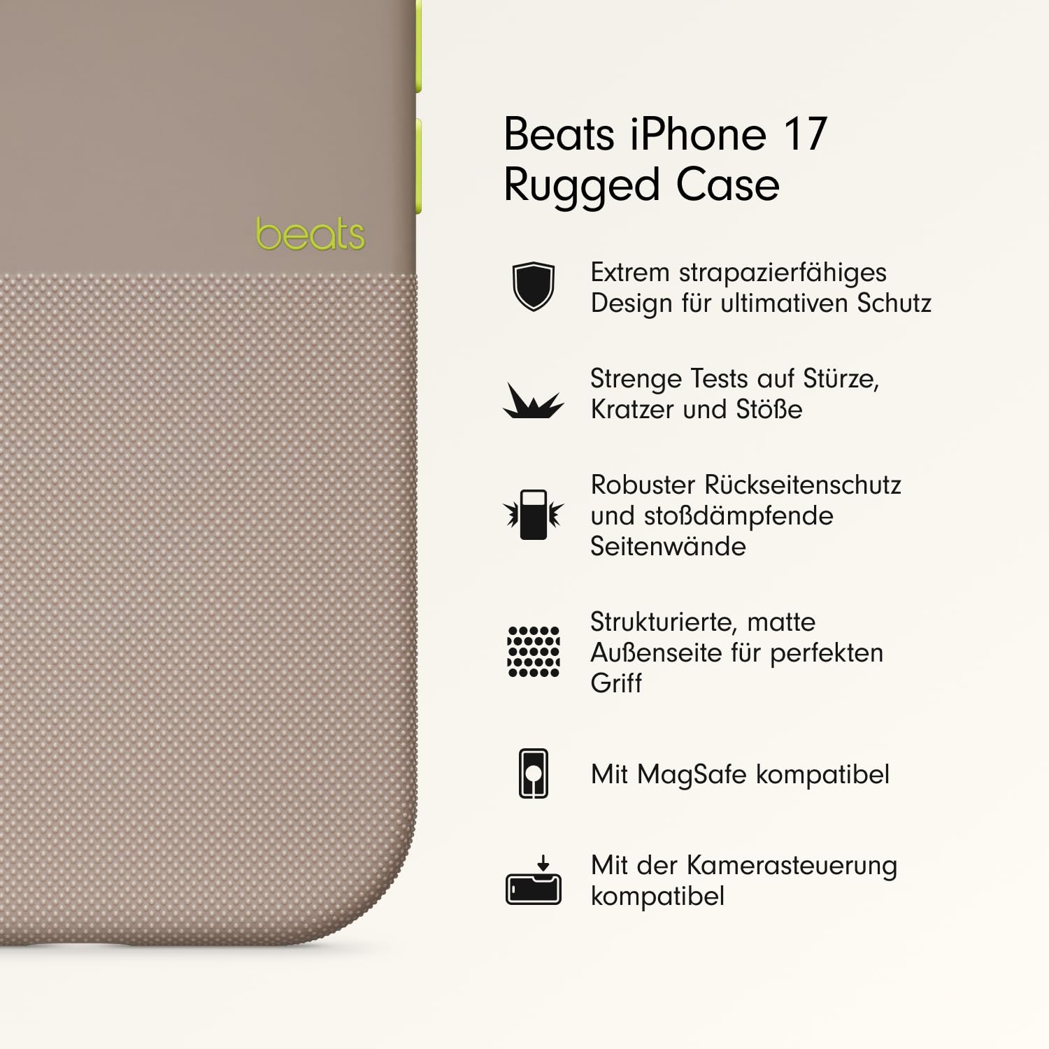 Beats iPhone 17 Rugged Case MagSafe Hülle Alpengrau