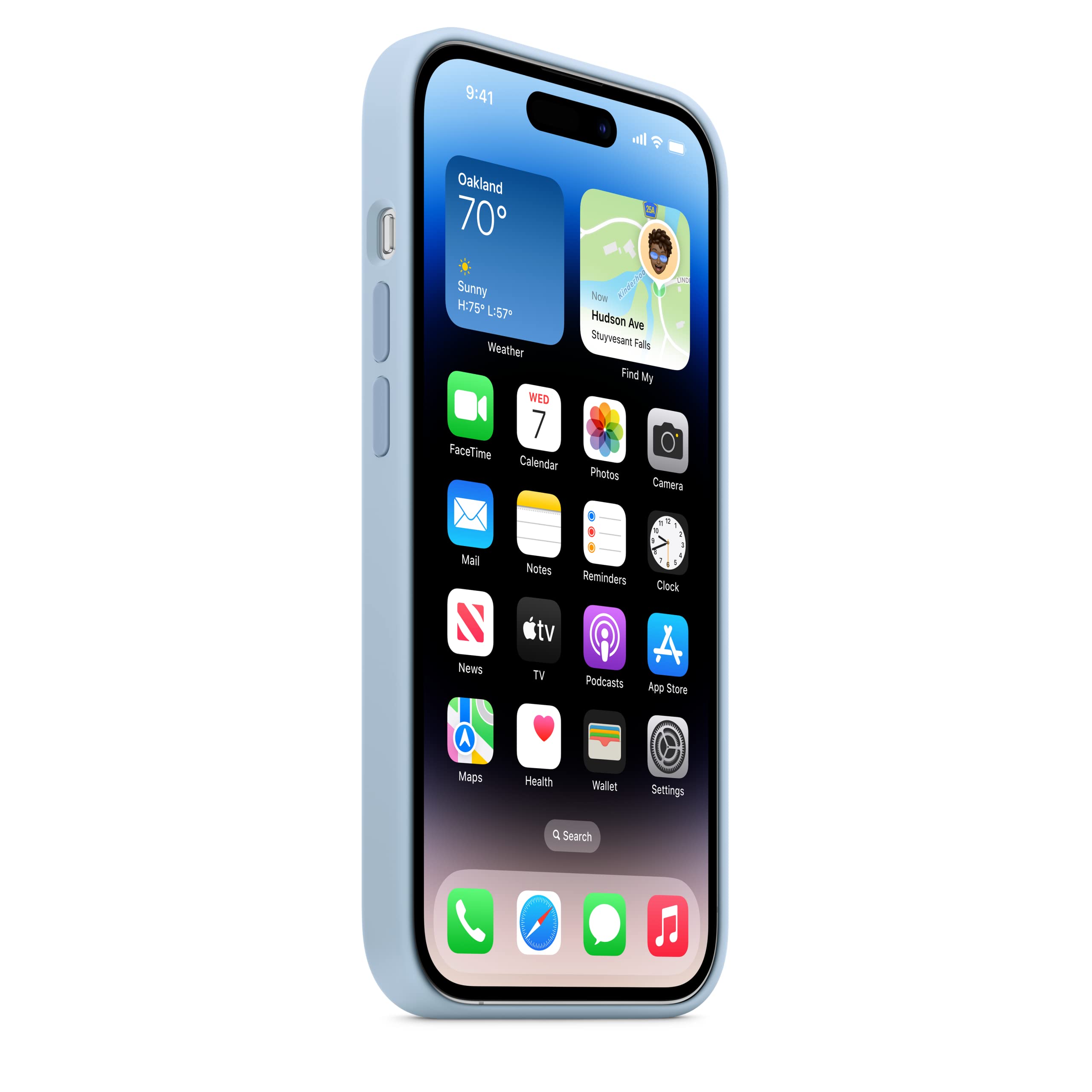 Apple iPhone 14 Pro Silikon Hülle mit MagSafe Himmel