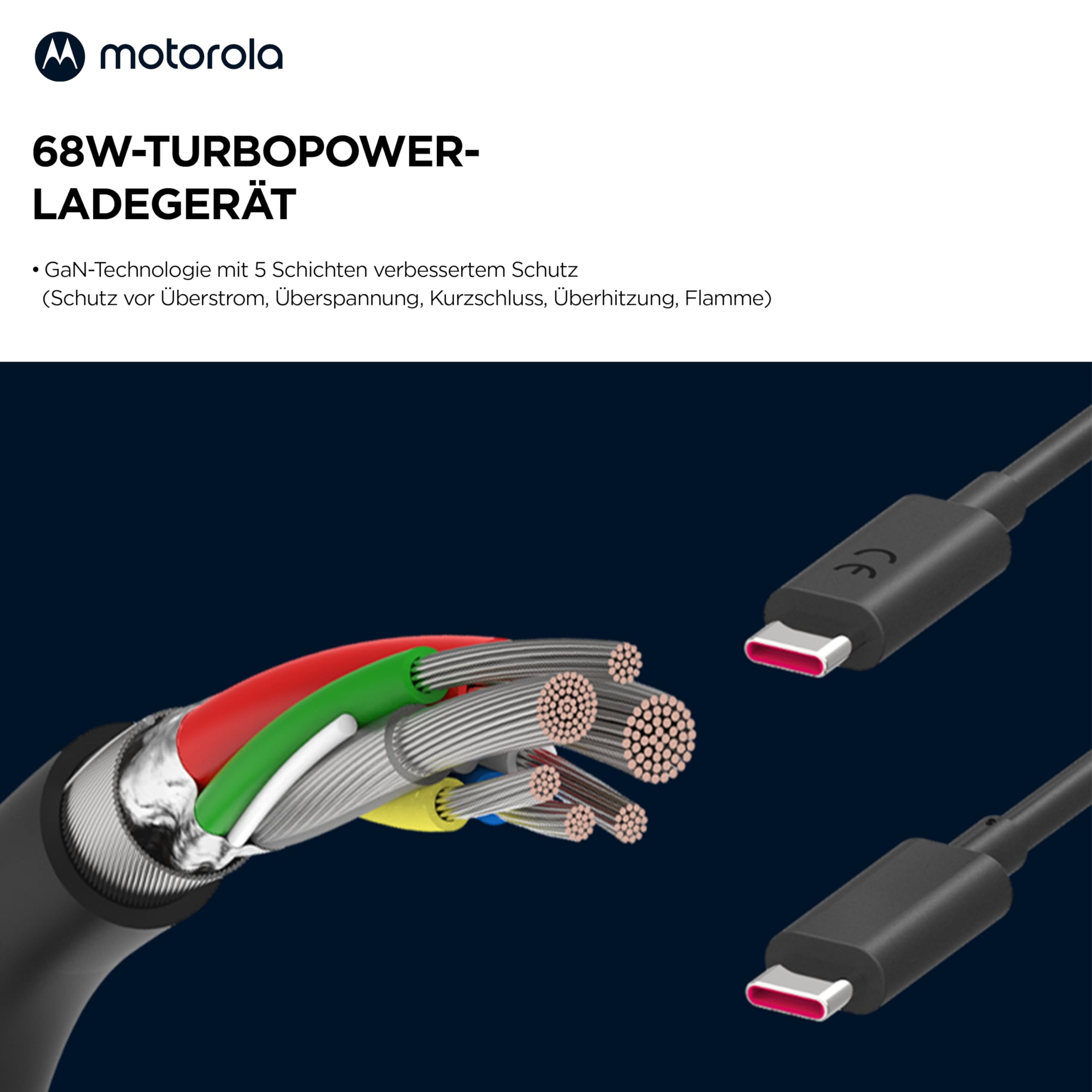 Motorola TurboPower 68W Ladegerät USB-C Schnellladegerät