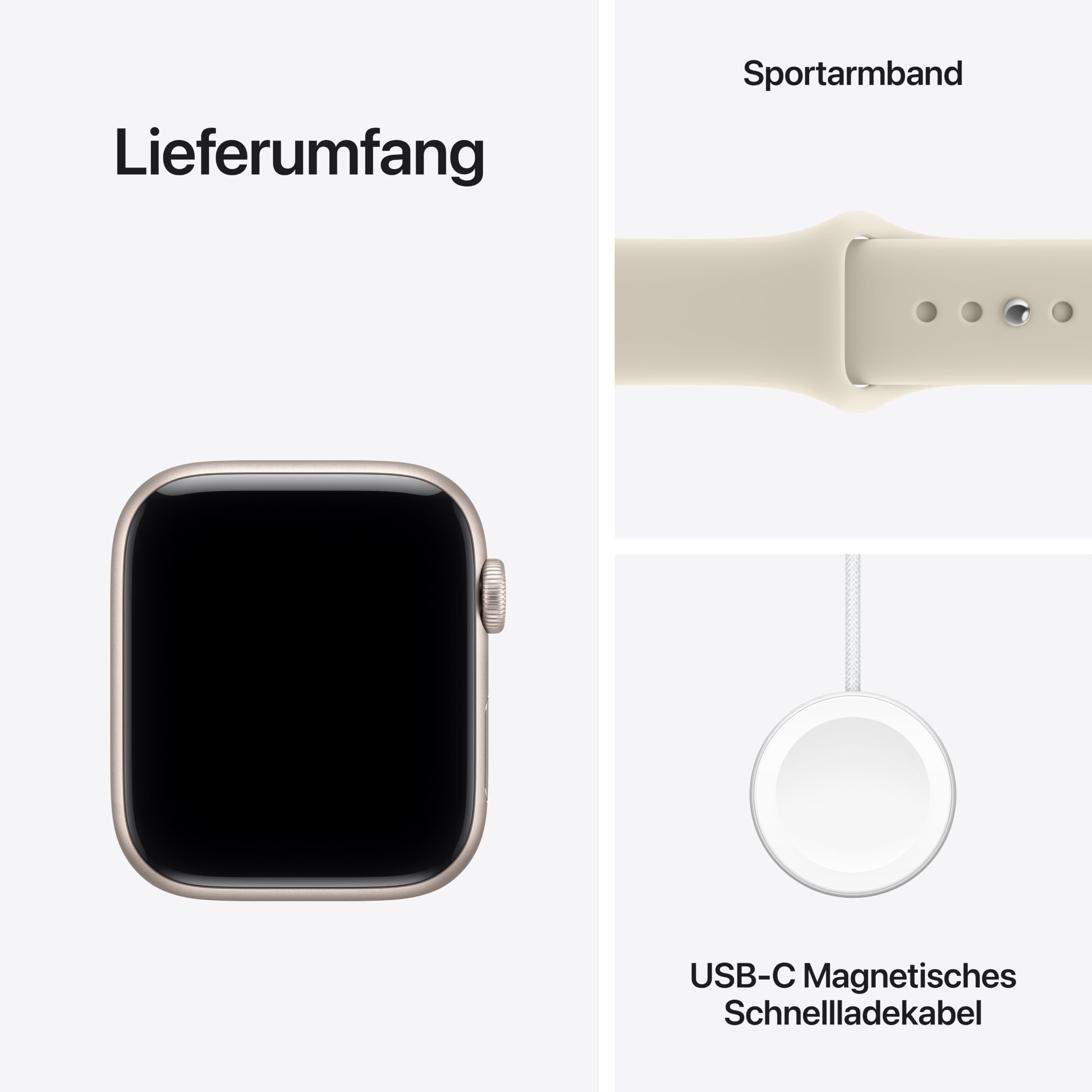 Apple Watch SE 3 GPS 44mm Smartwatch Polarstern Aluminium