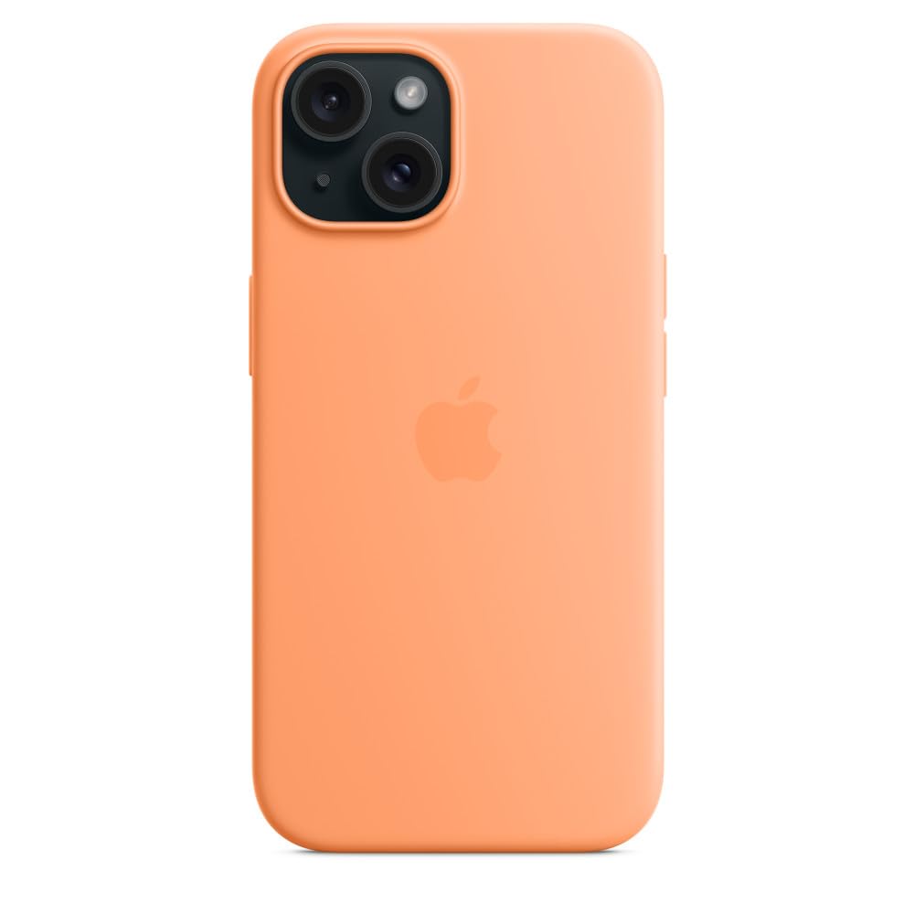 Apple iPhone 15 Silikon Hülle Sorbet Orange MagSafe