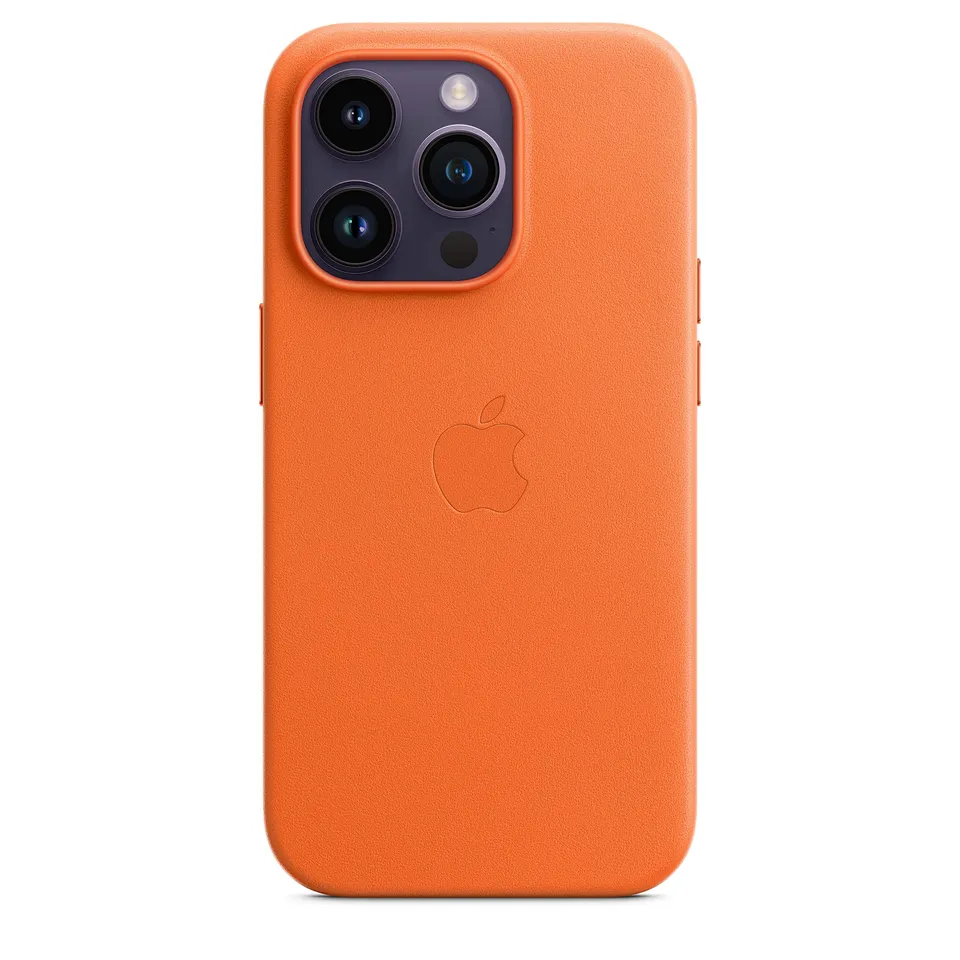 Apple iPhone 14 Pro Leder Hülle MagSafe Orange