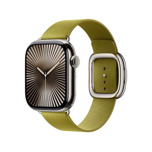 Apple Watch Armband Modern 42mm Leder Chartreuse Small