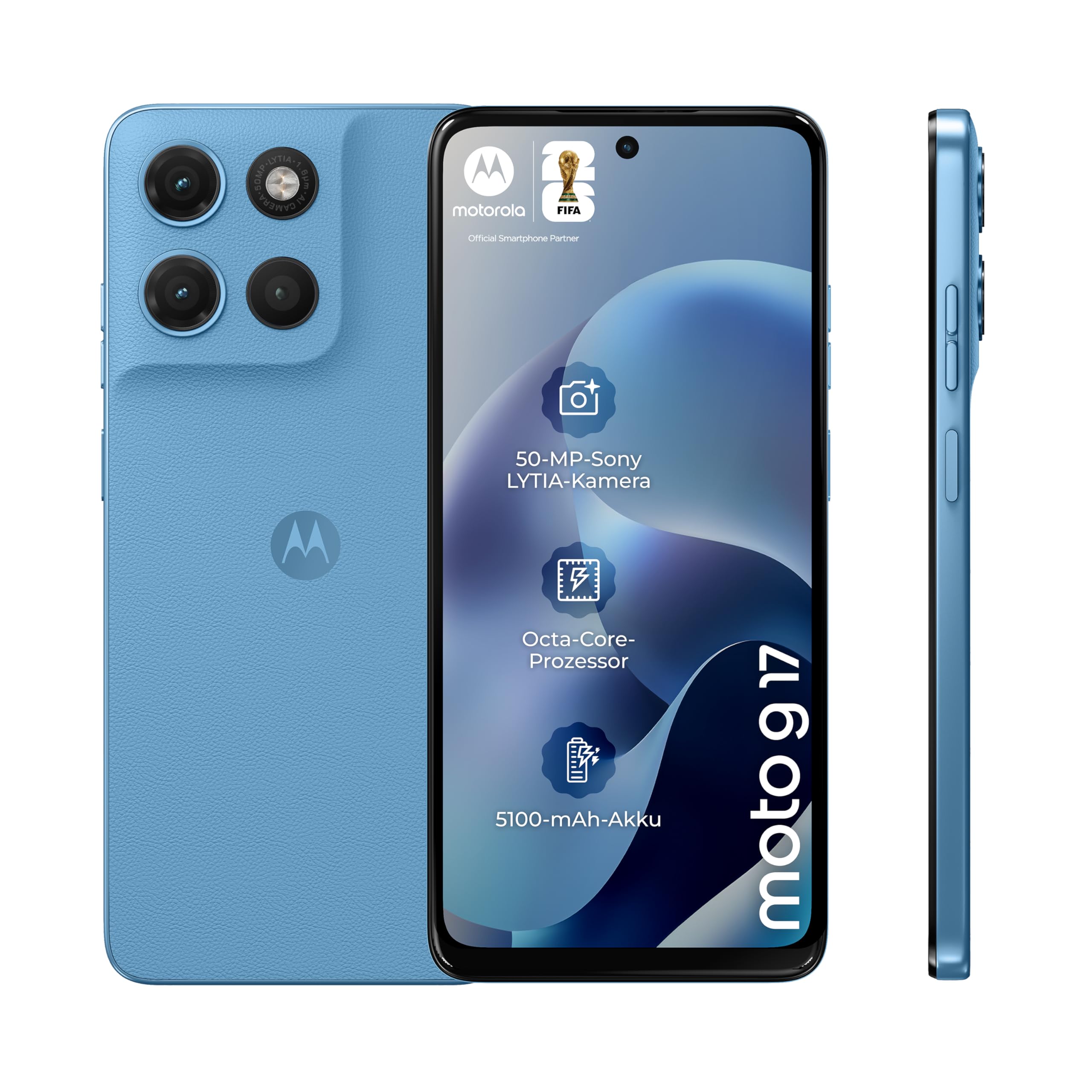 Motorola moto g17 Smartphone 128GB Alaskan Blue 50MP