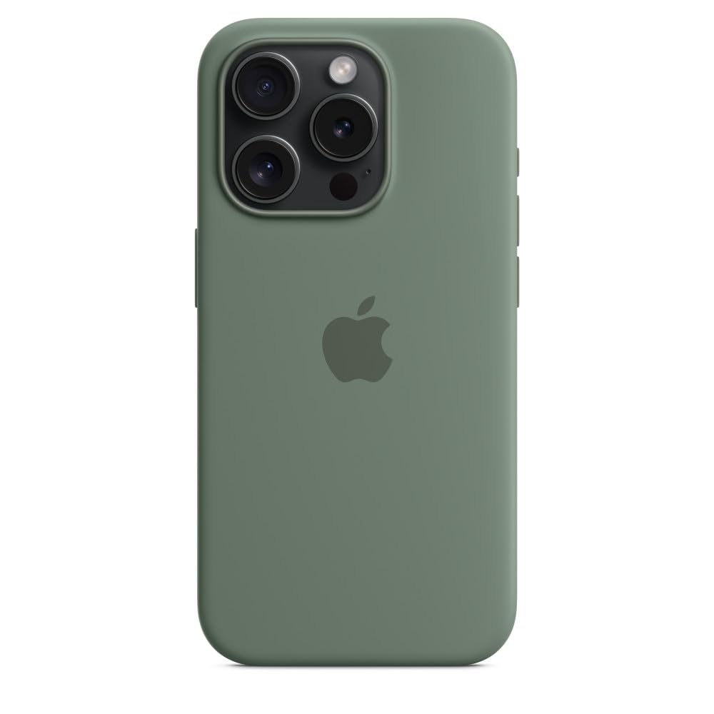 Apple iPhone 15 Pro Silikon Case Zypresse mit MagSafe