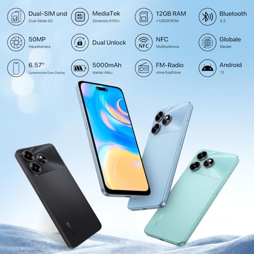 UMIDIGI G6 5G Smartphone 128GB Blau 12GB RAM 50MP