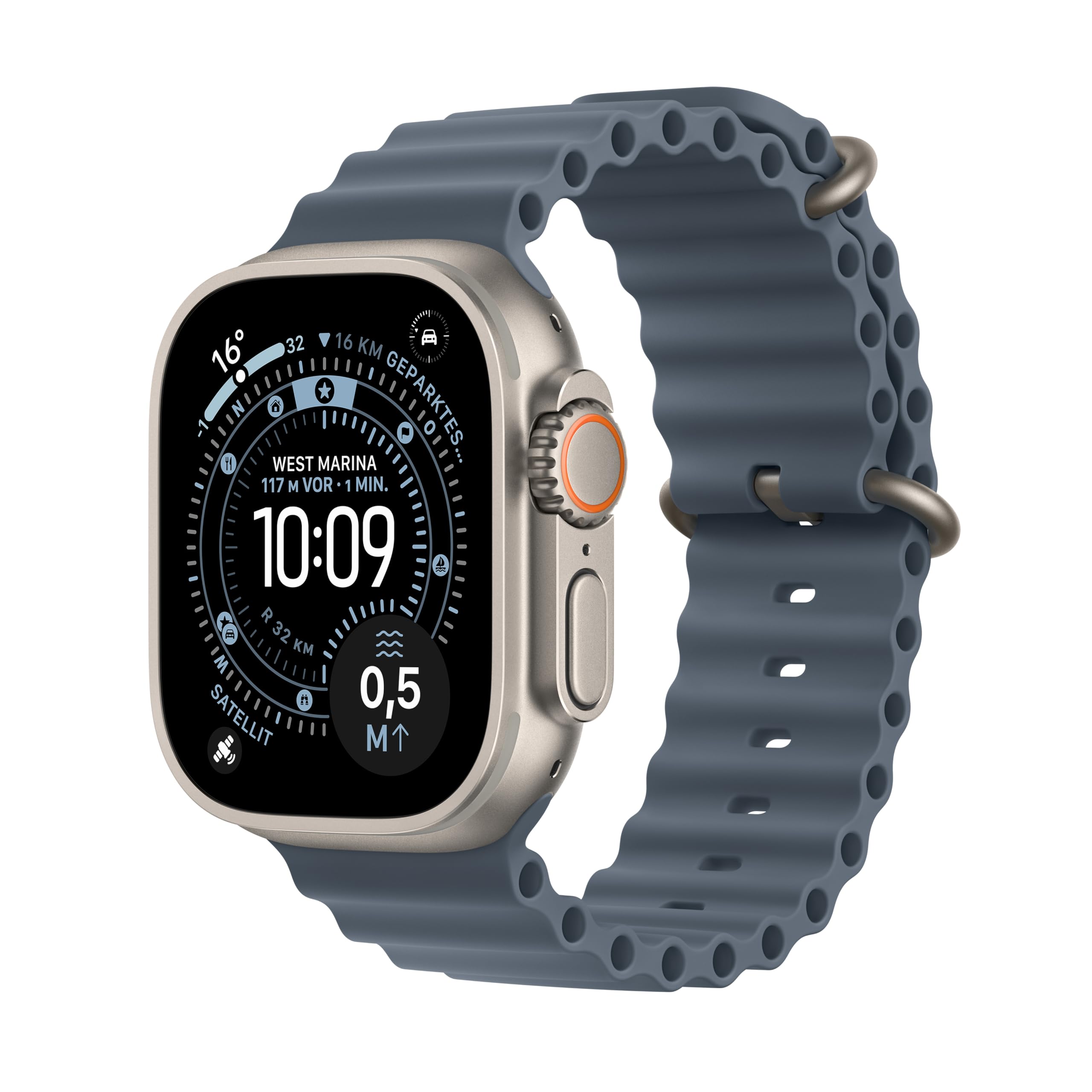 Apple Watch Ultra 3 49mm Titan Ocean Band Maritimblau