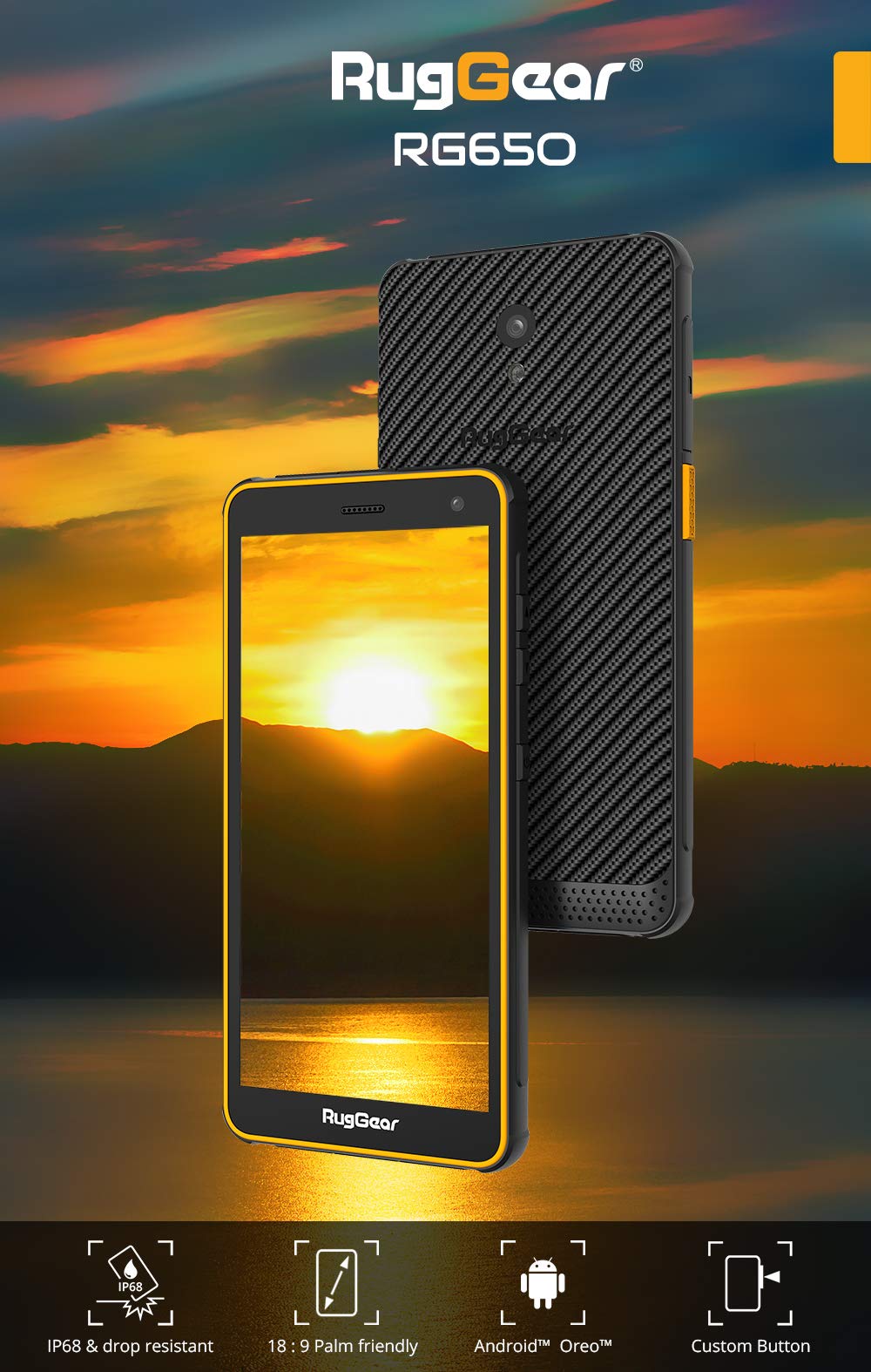 RugGear RG650 Outdoor Smartphone ohne Vertrag schwarz